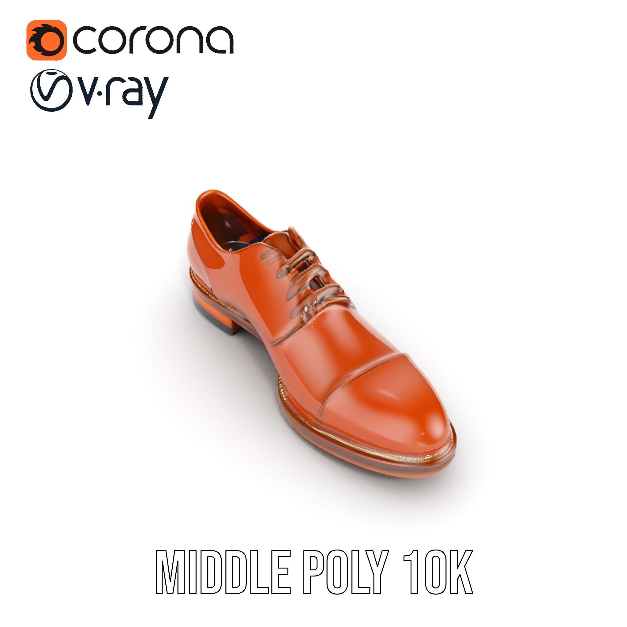 Leather Oxford Shoe D Model Pack Low-poly 3D model_9