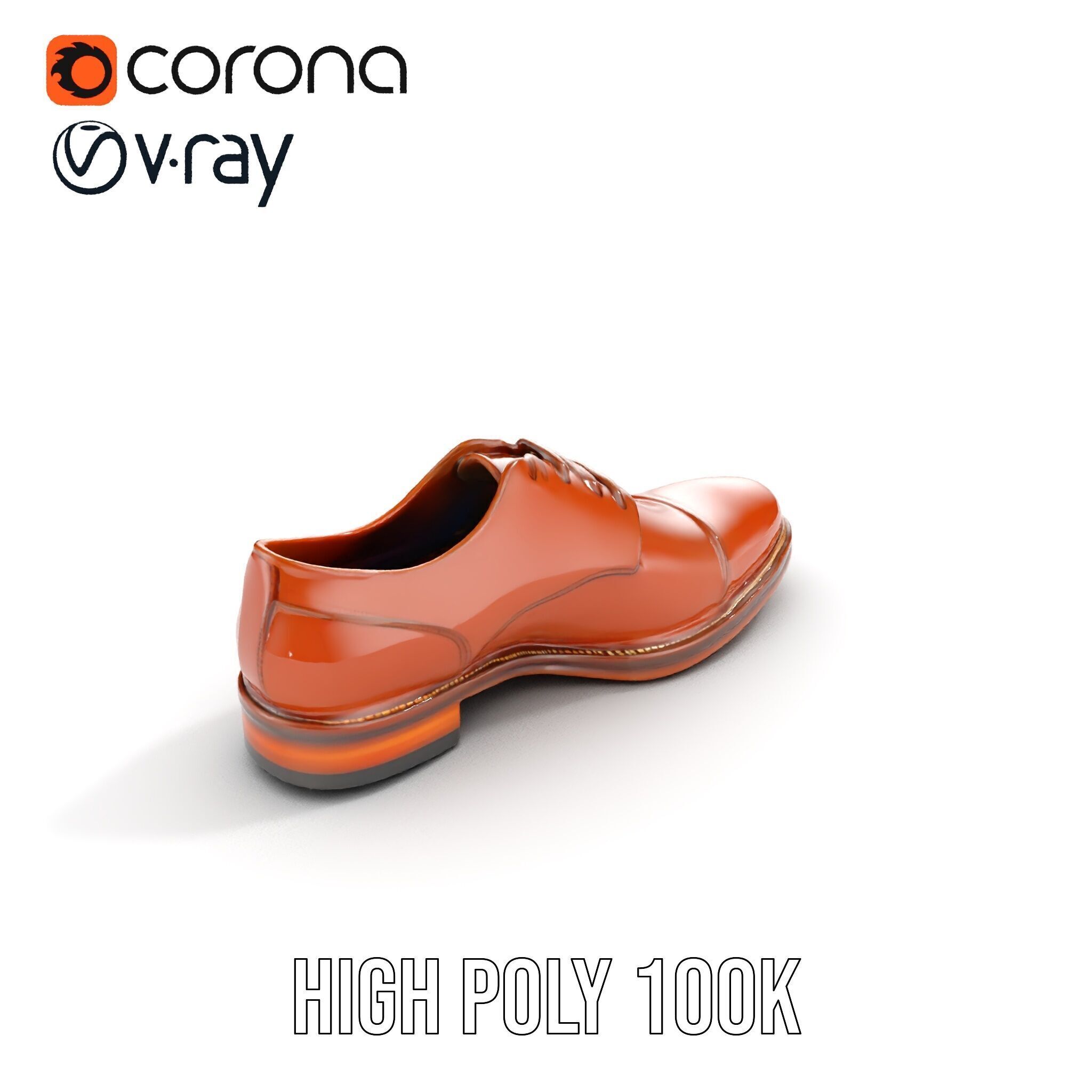 Leather Oxford Shoe D Model Pack Low-poly 3D model_27