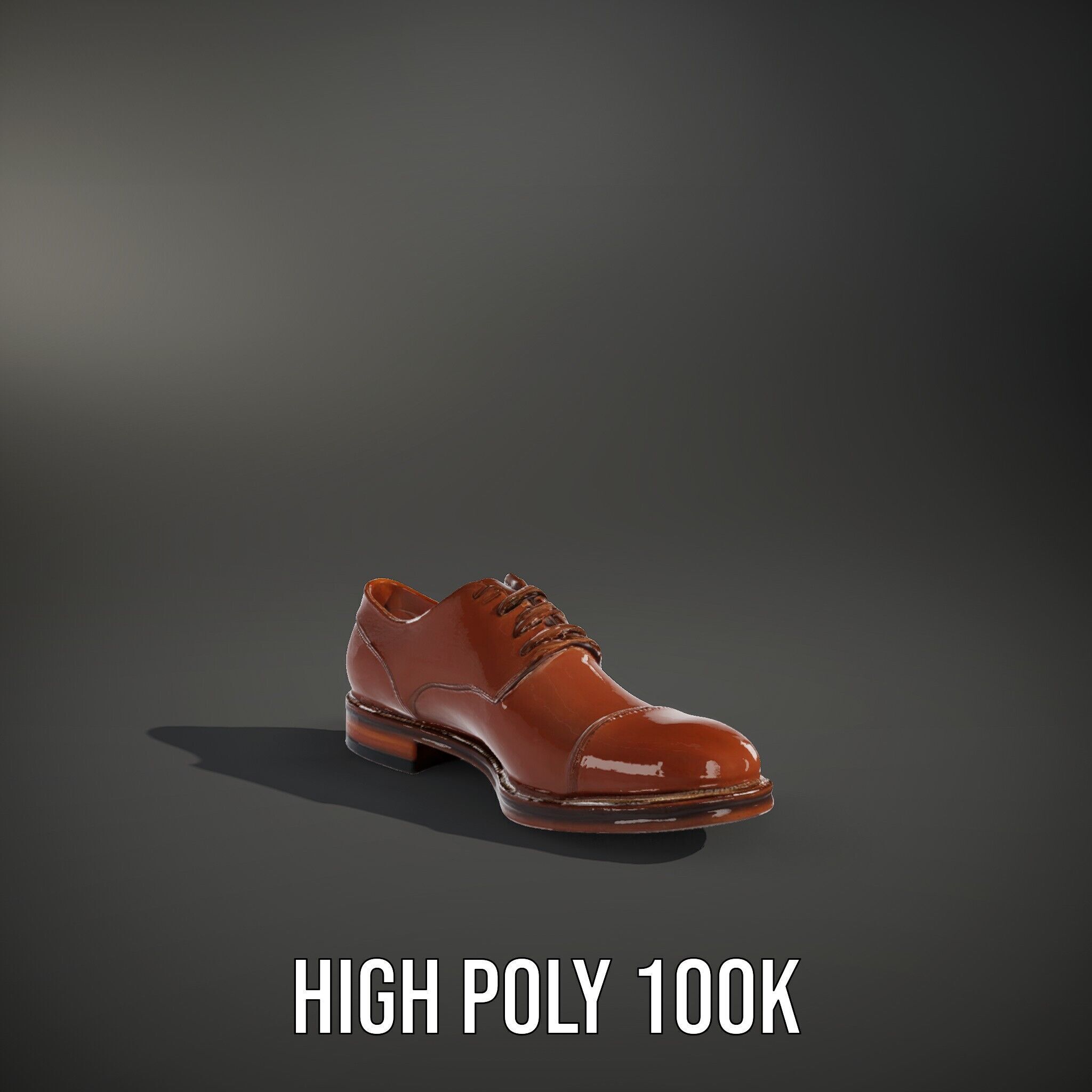 Leather Oxford Shoe D Model Pack Low-poly 3D model_11