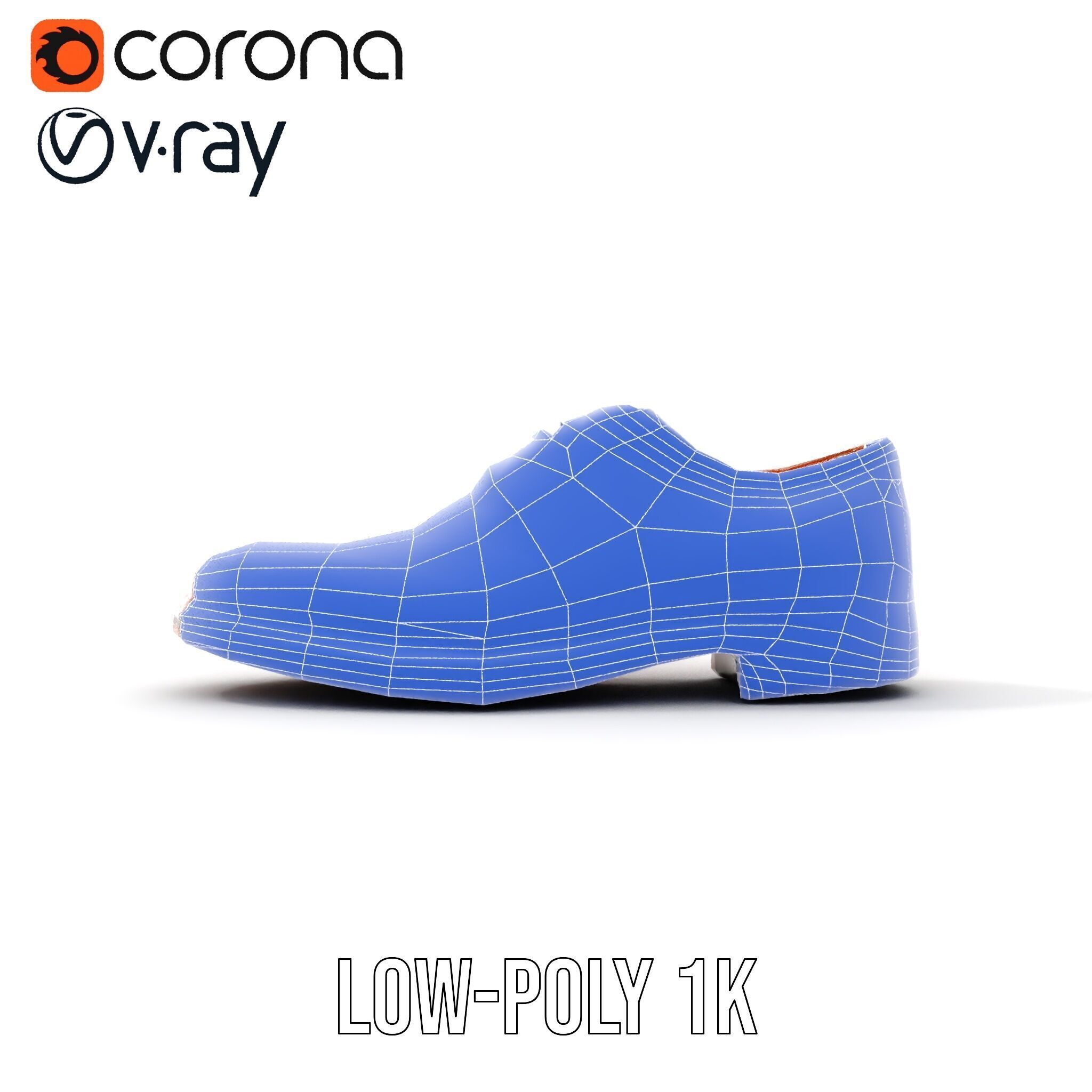 Leather Oxford Shoe D Model Pack Low-poly 3D model_29