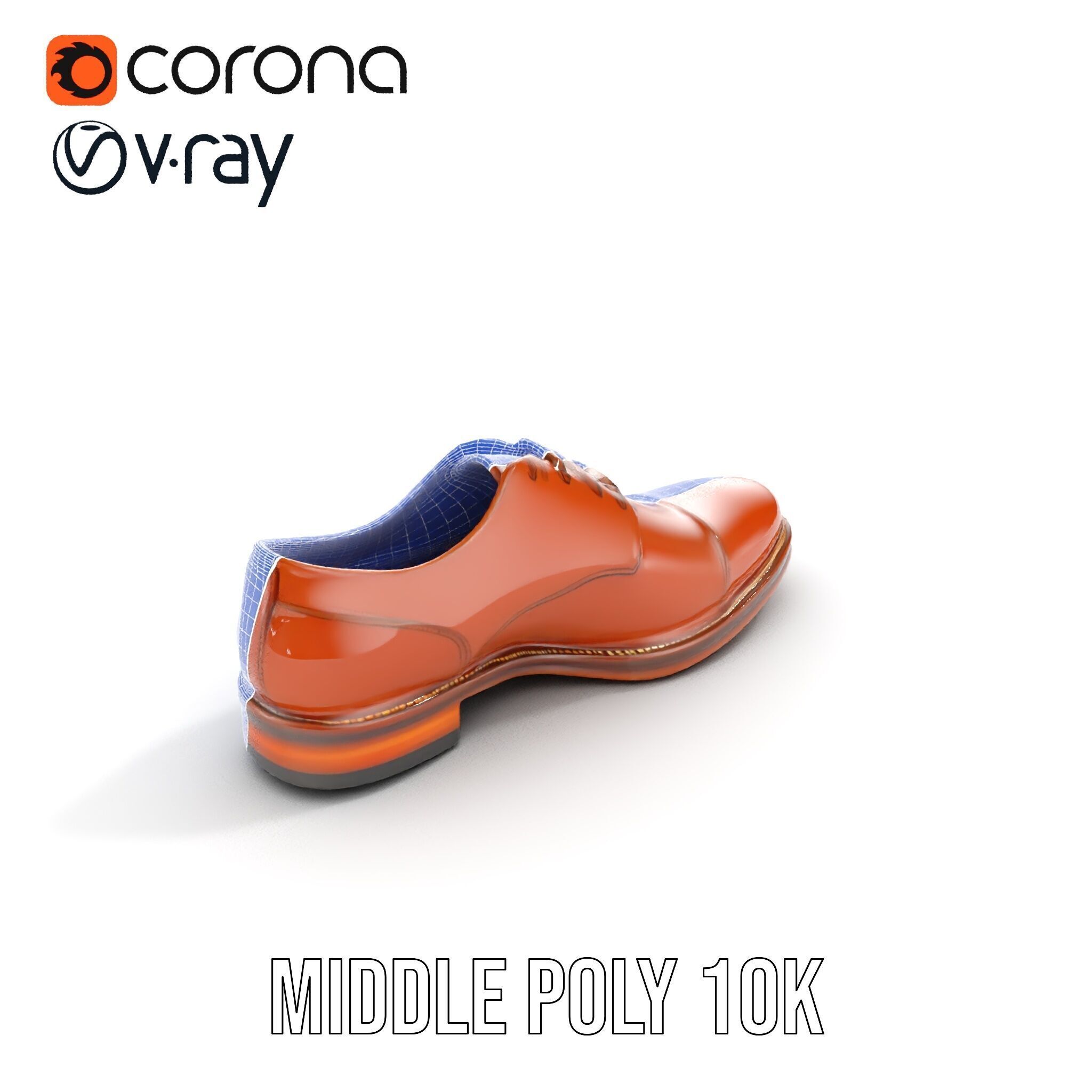 Leather Oxford Shoe D Model Pack Low-poly 3D model_20