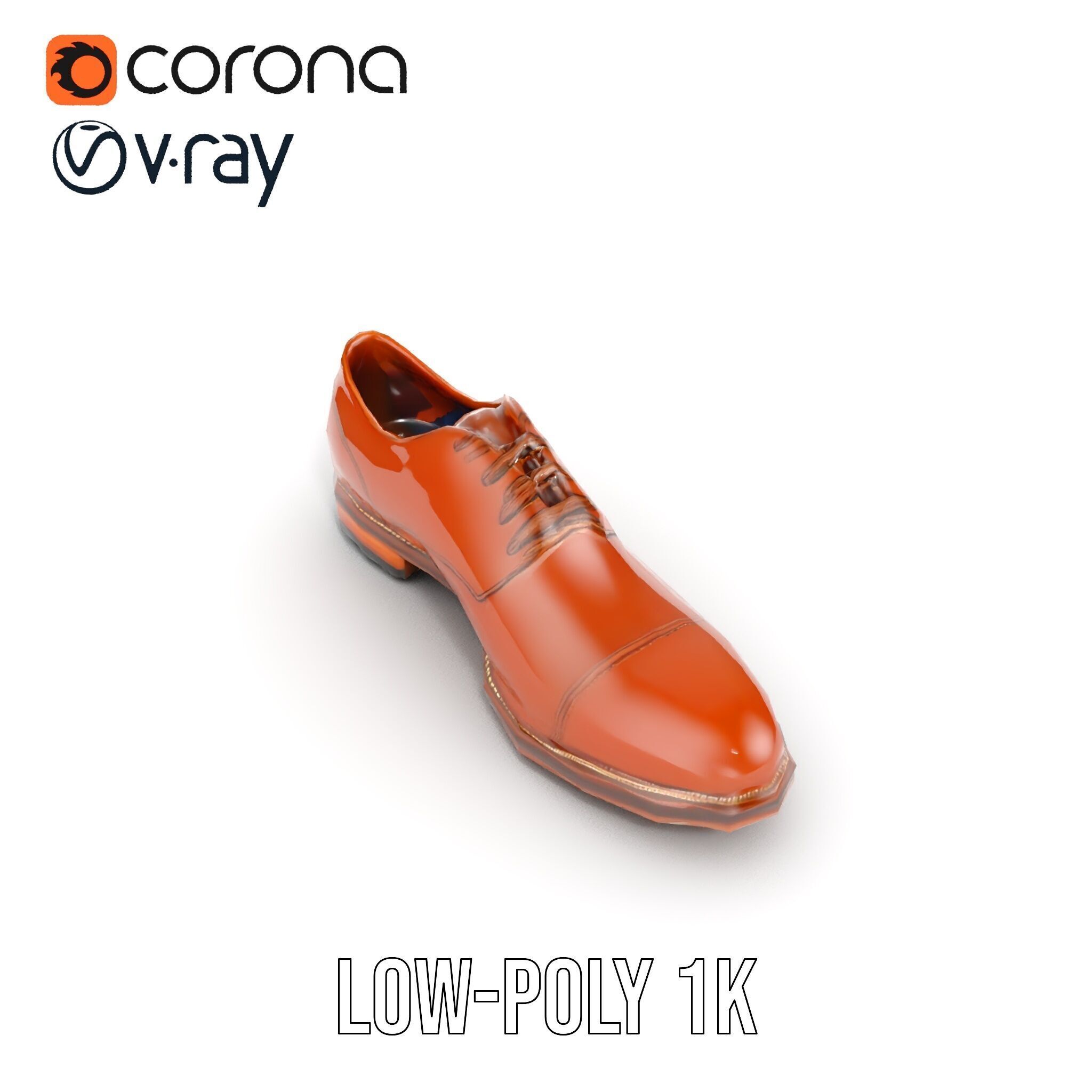 Leather Oxford Shoe D Model Pack Low-poly 3D model_10