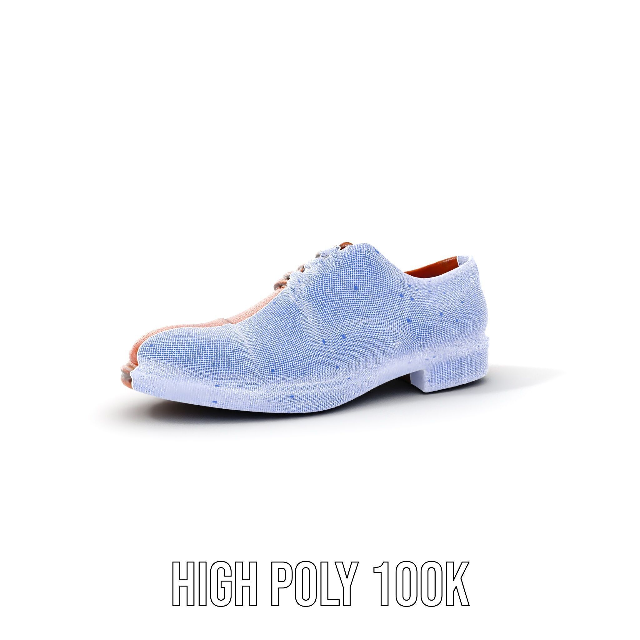 Leather Oxford Shoe D Model Pack Low-poly 3D model_4