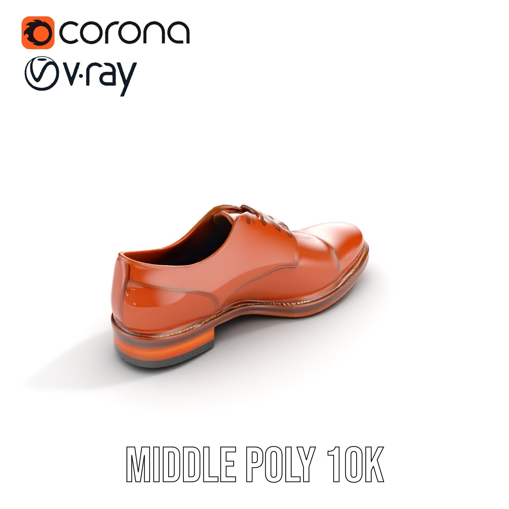 Leather Oxford Shoe D Model Pack Low-poly 3D model_12