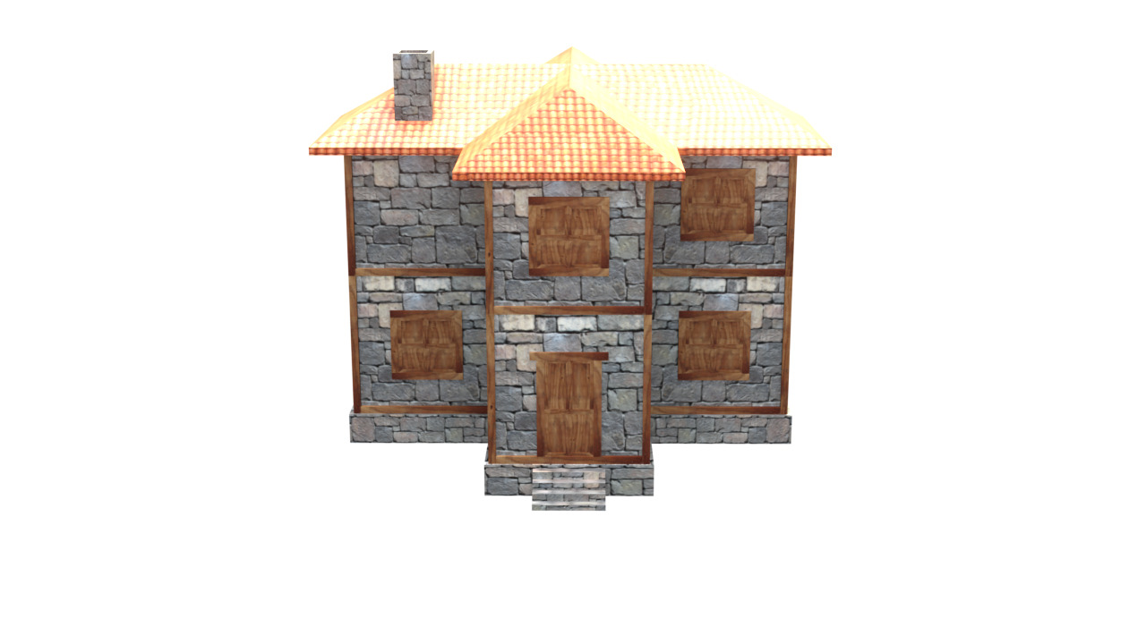 medieval house low poly village town residential house  62 Low-poly 3D model_9