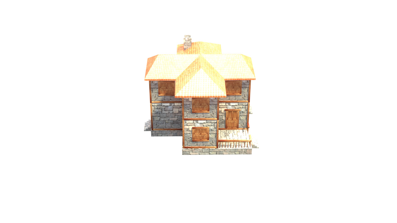 medieval house low poly village town residential house  62 Low-poly 3D model_17