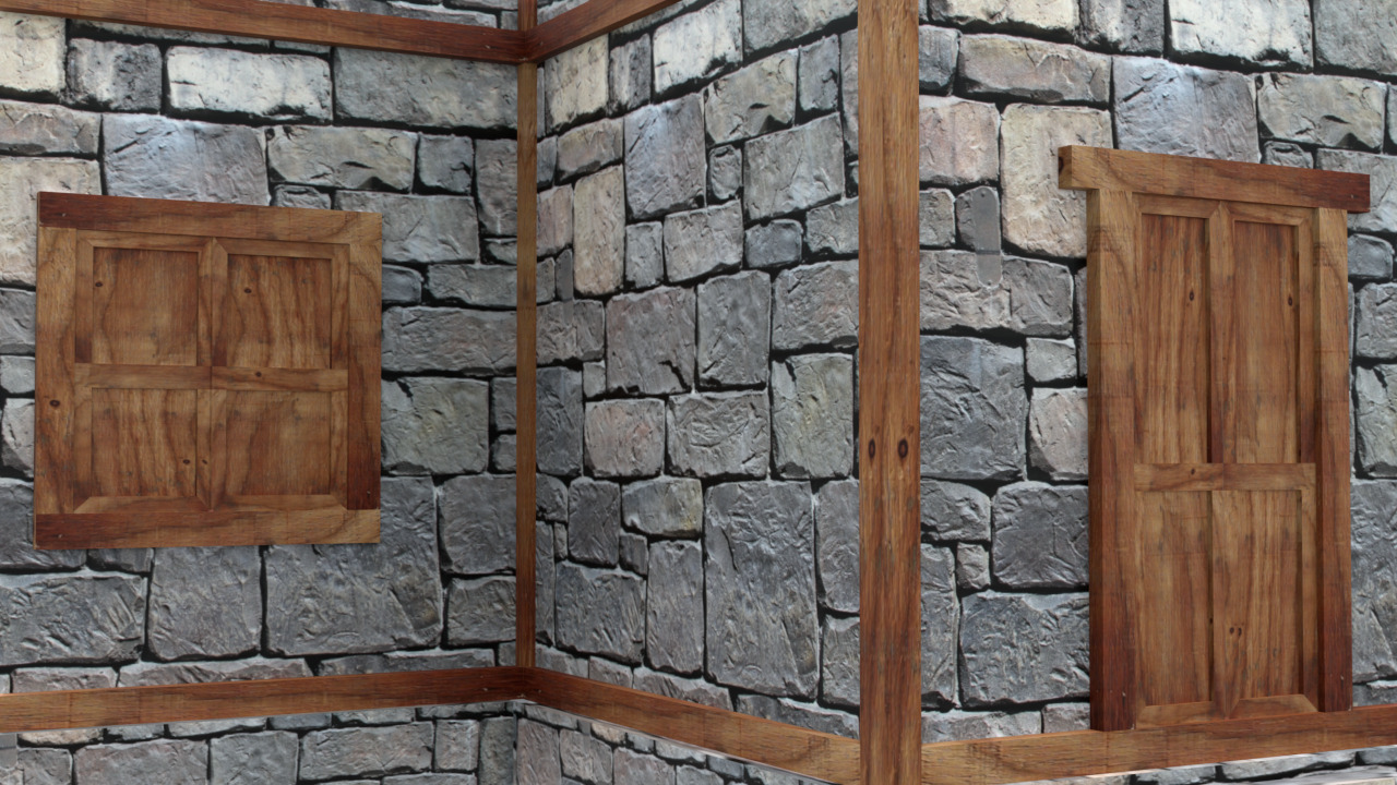 medieval house low poly village town residential house  62 Low-poly 3D model_13