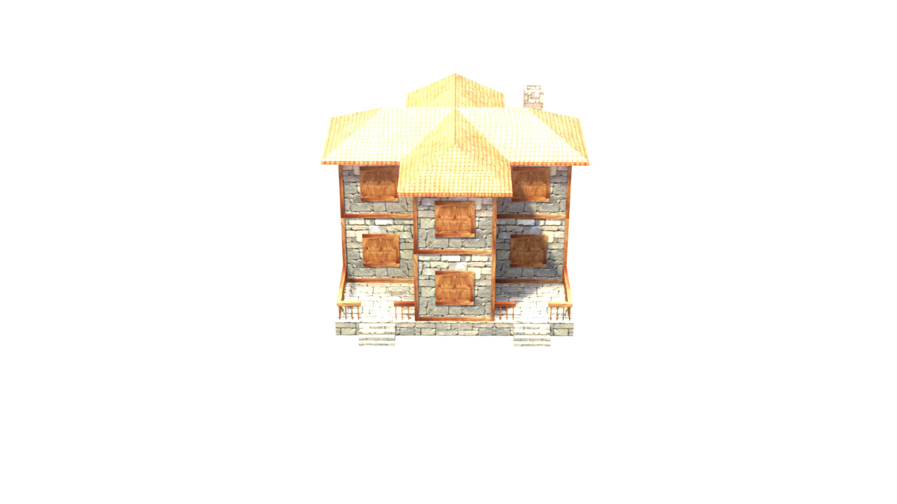 medieval house low poly village town residential house  62 Low-poly 3D model_18