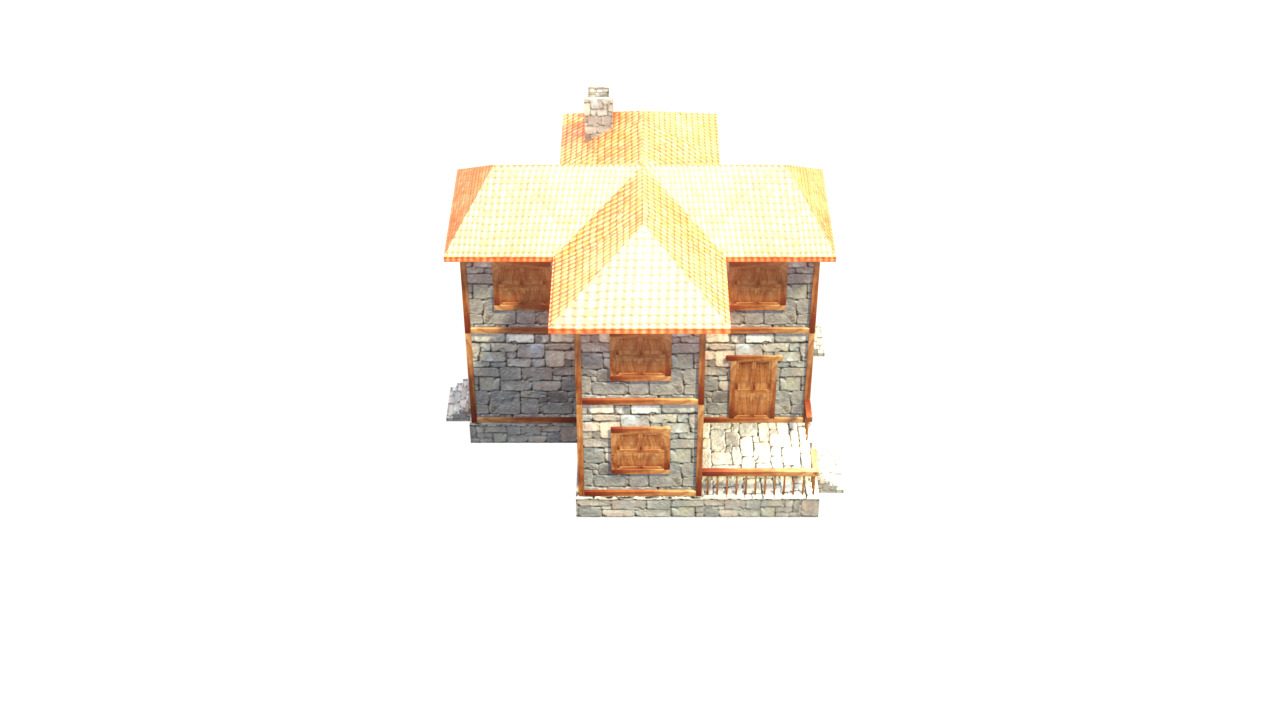 medieval house low poly village town residential house  62 Low-poly 3D model_19