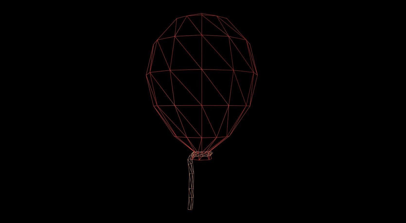 Balloon with confetti Low-poly 3D model_2