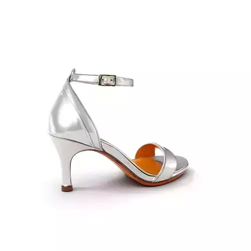 Silver High Heel Sandal D Model Pack Low-poly 3D model