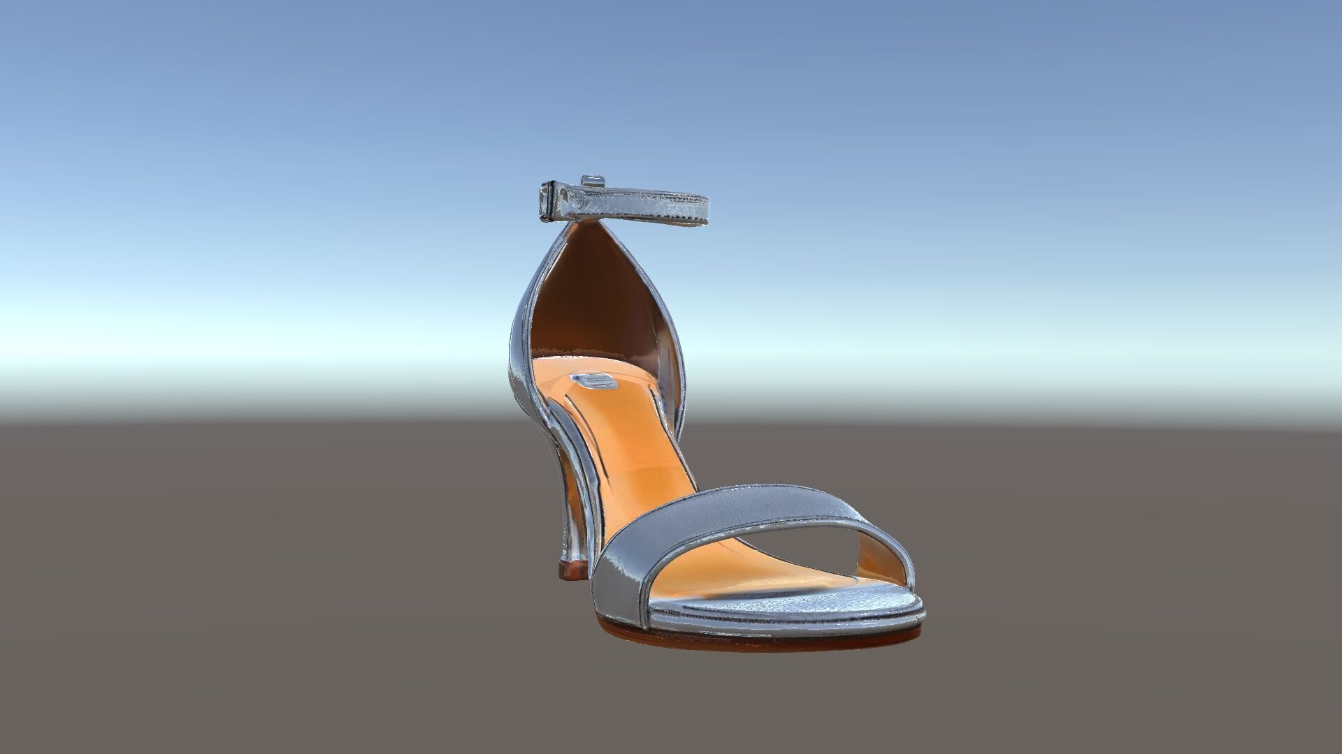 Silver High Heel Sandal D Model Pack Low-poly 3D model_5