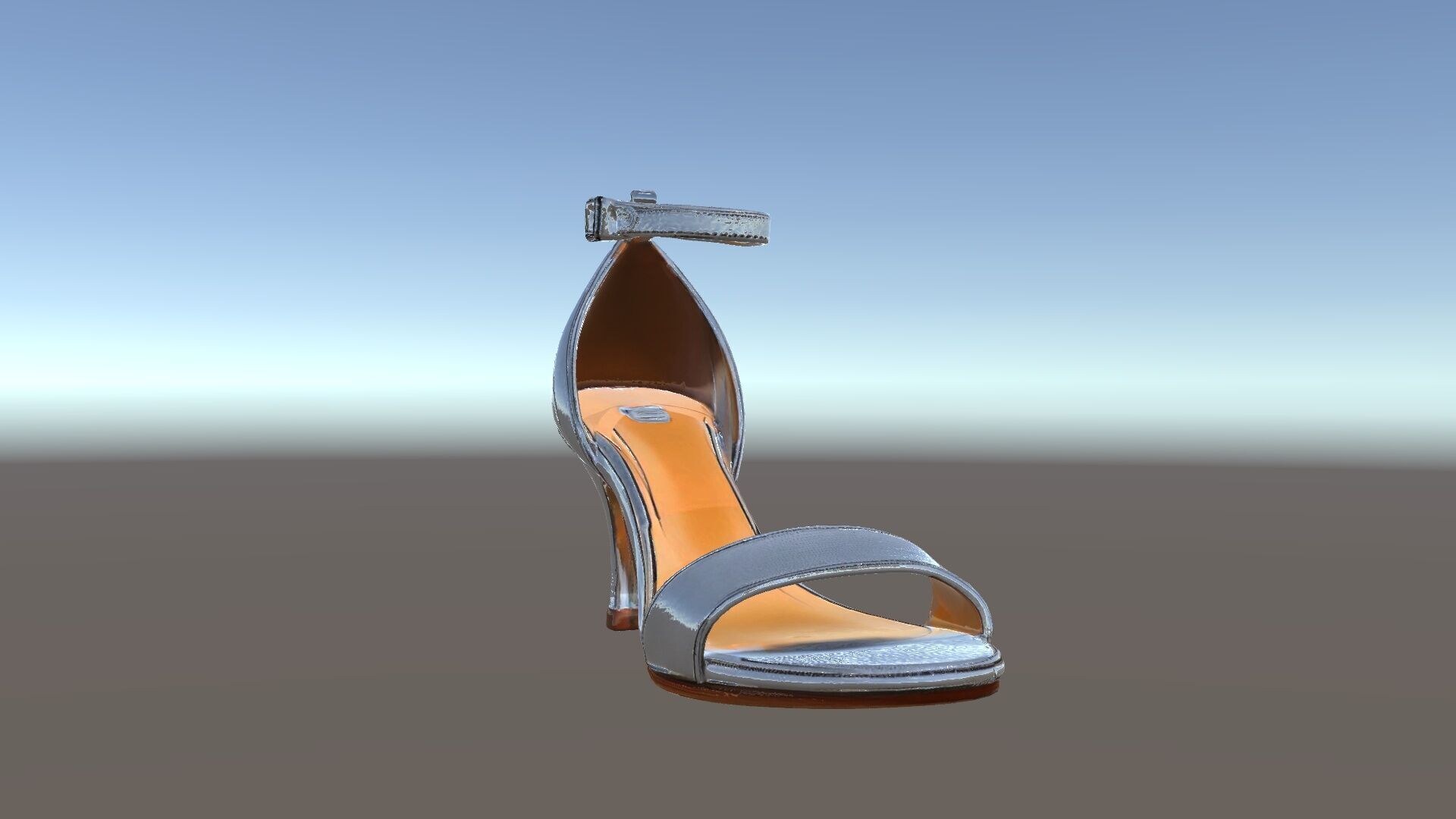Silver High Heel Sandal D Model Pack Low-poly 3D model_33