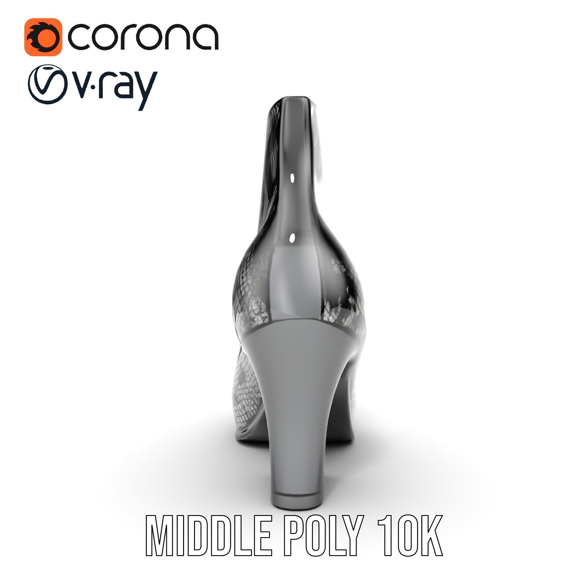 Snake Pattern Ankle Boots D Model Pack Low-poly 3D model_12
