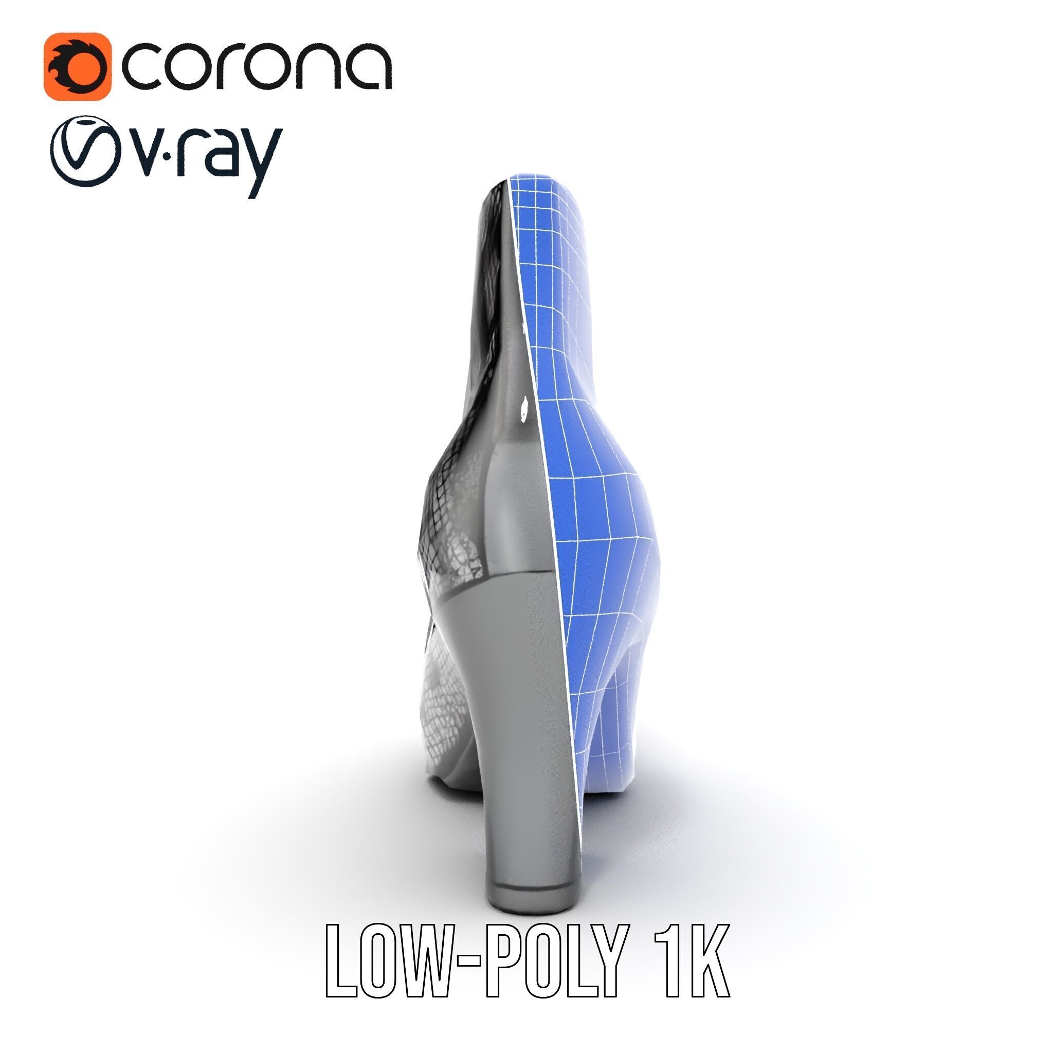 Snake Pattern Ankle Boots D Model Pack Low-poly 3D model_29
