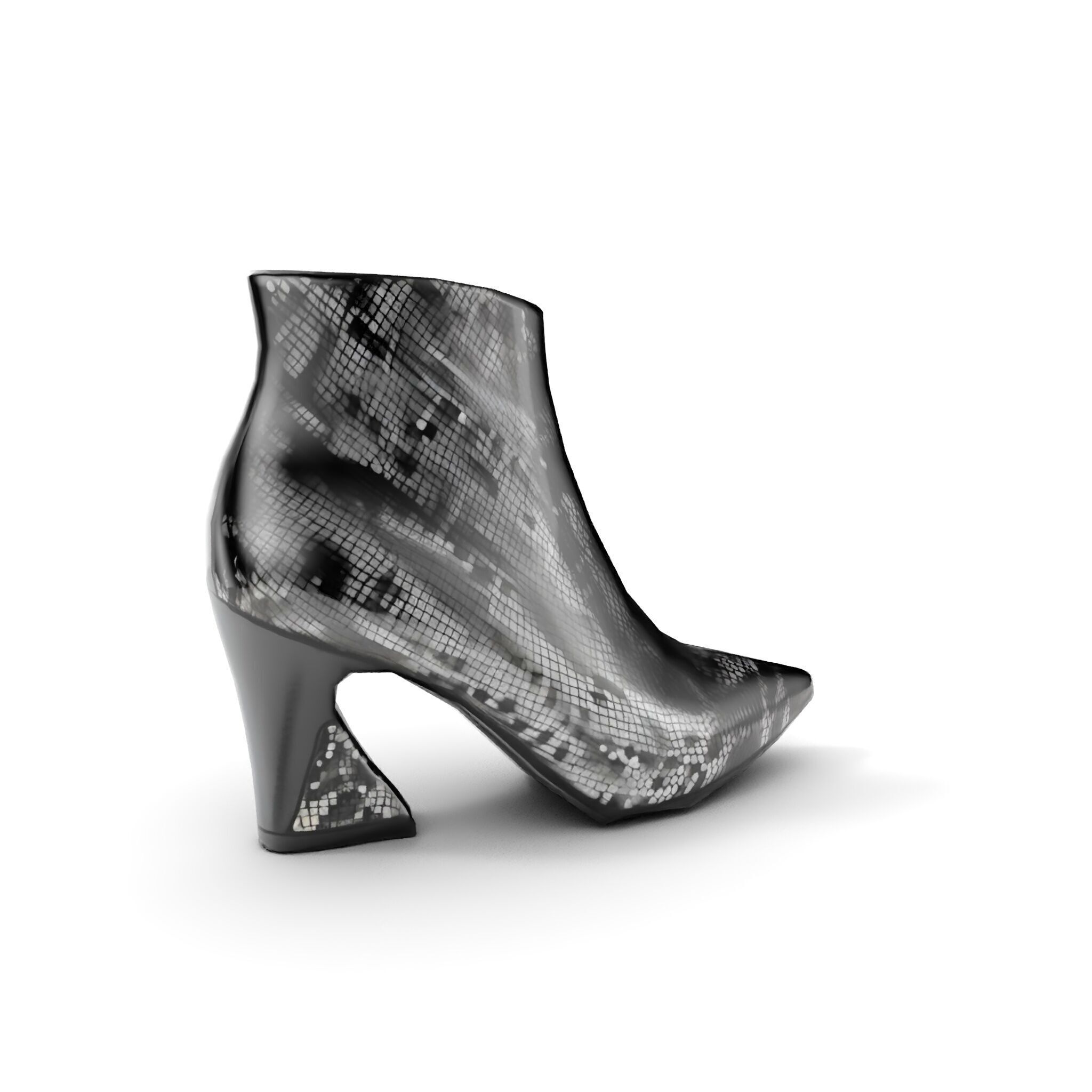 Snake Pattern Ankle Boots D Model Pack Low-poly 3D model_7