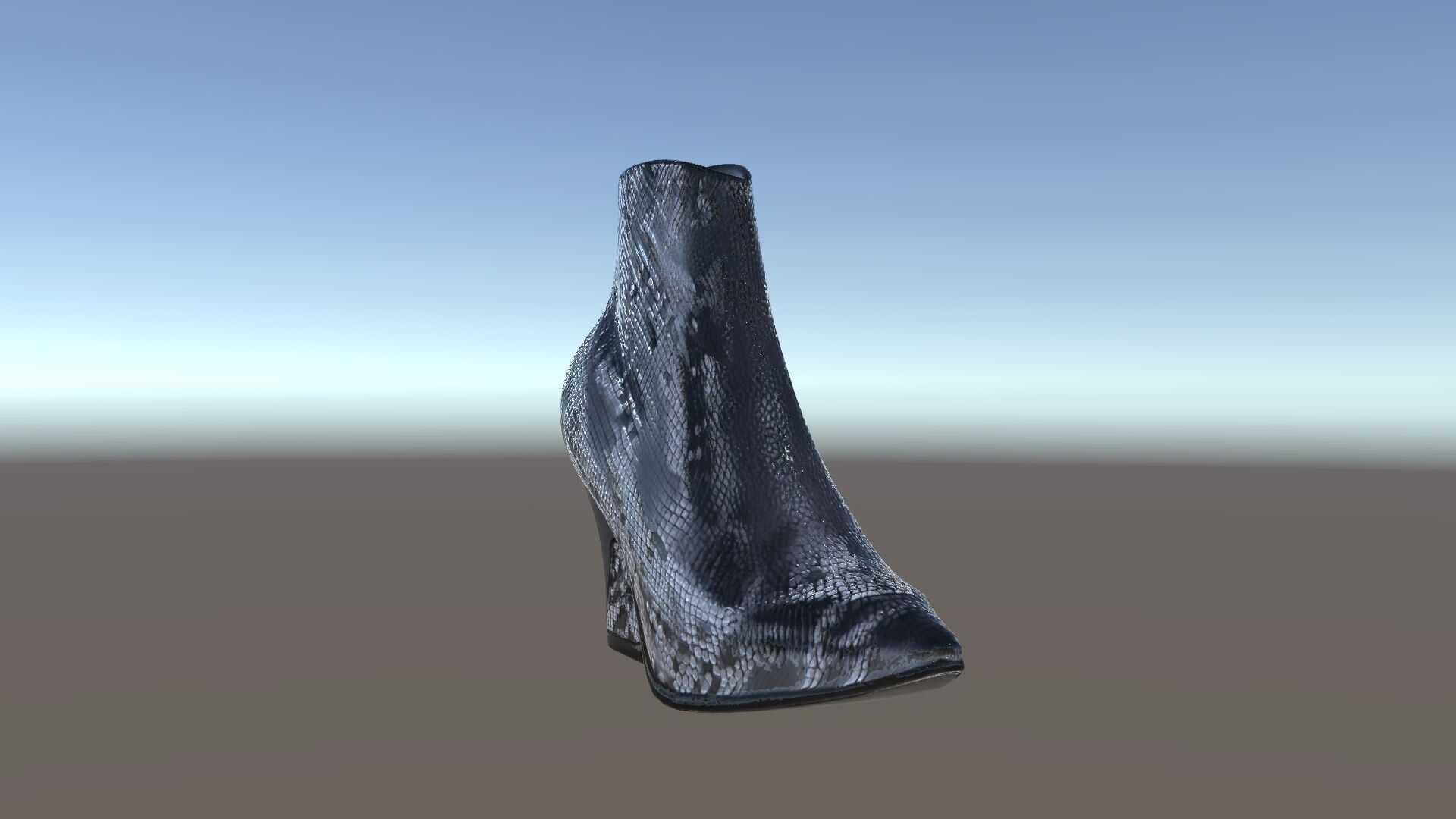 Snake Pattern Ankle Boots D Model Pack Low-poly 3D model_33