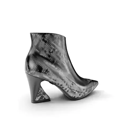 Snake Pattern Ankle Boots D Model Pack Low-poly 3D model