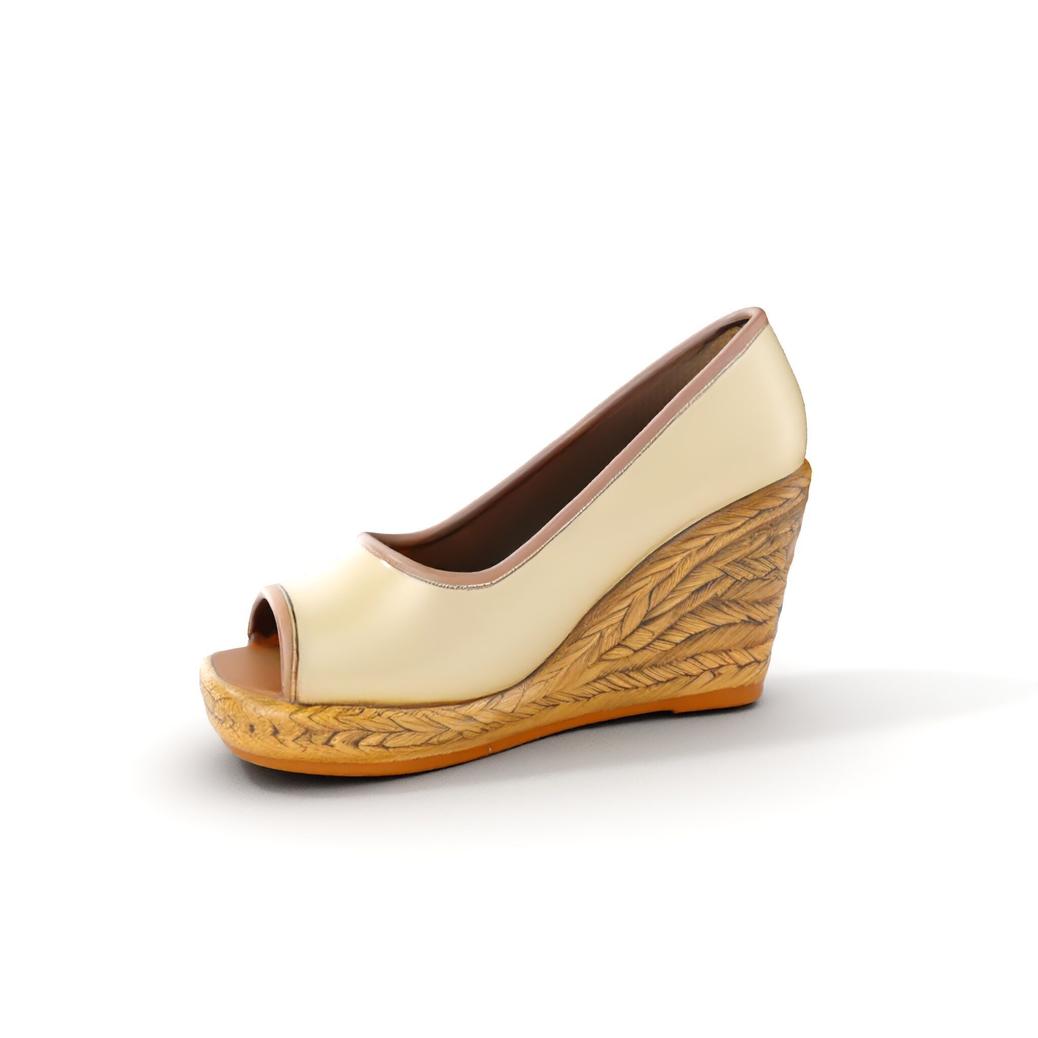 Wedge Heel Shoe Model Pack with PBR Textures Low-poly 3D model_6