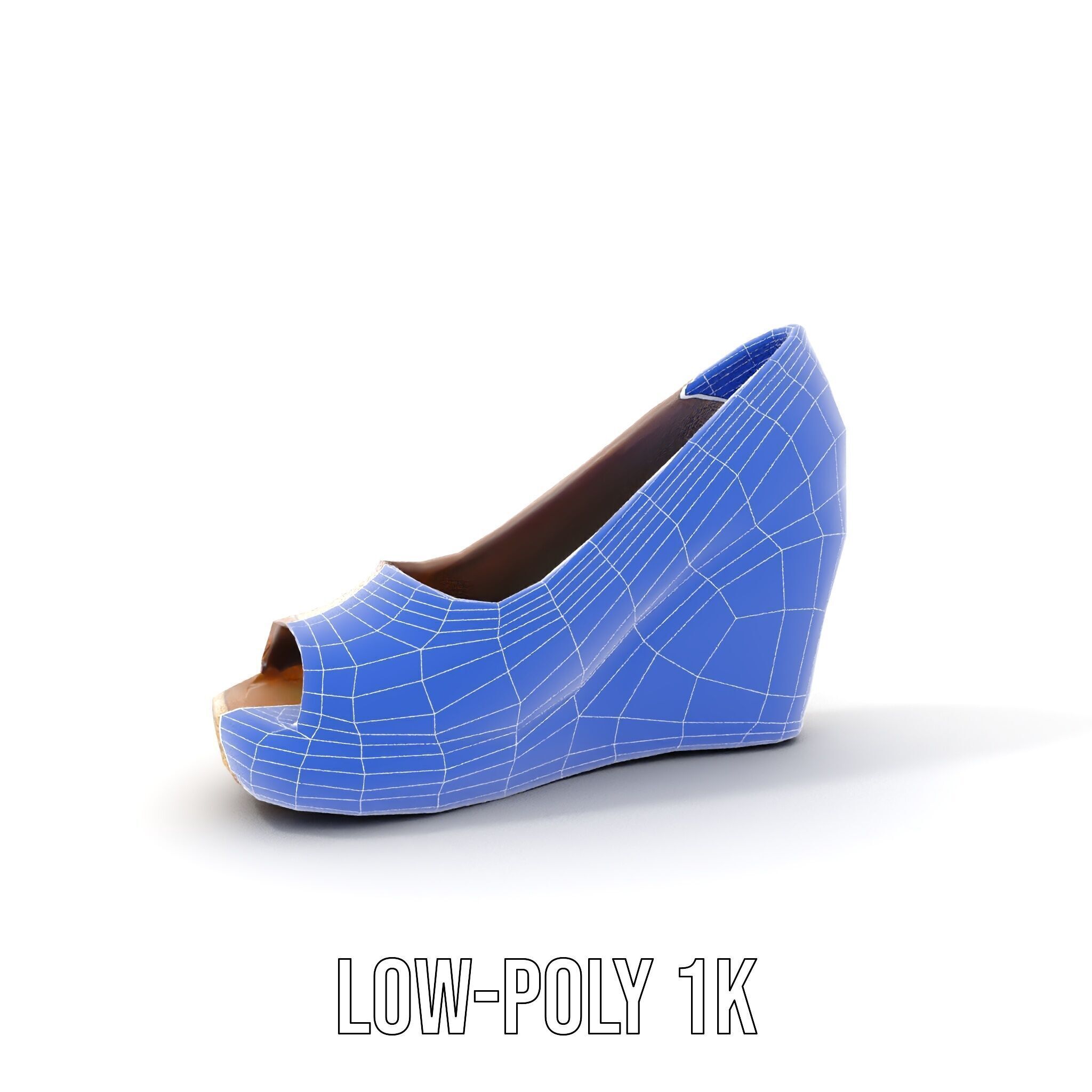 Wedge Heel Shoe Model Pack with PBR Textures Low-poly 3D model_18