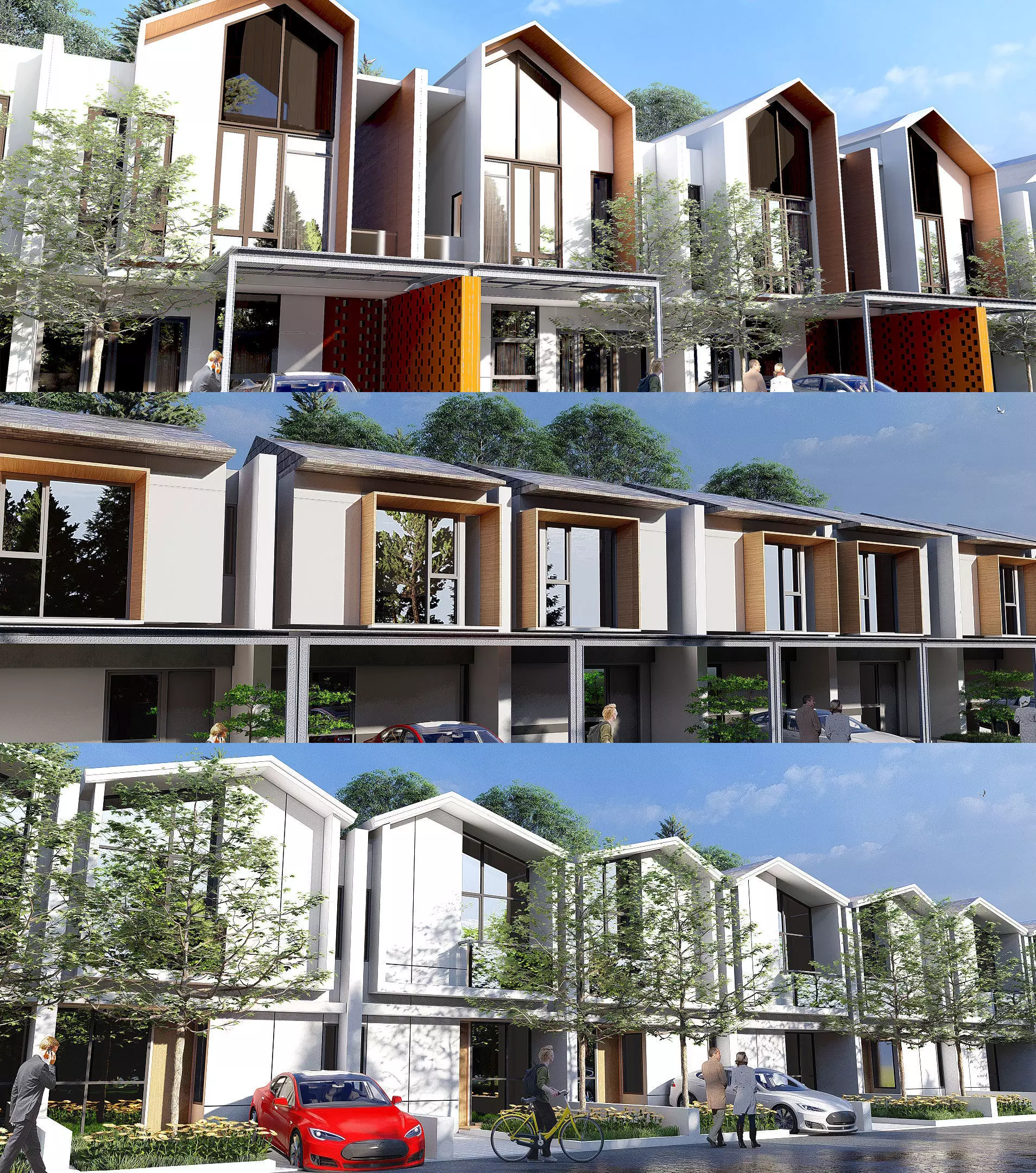 3 Modern Two Story House Pack SketchUp and Lumion Models 3D model_0