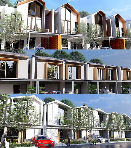 3 Modern Two Story House Pack SketchUp and Lumion Models 3D model