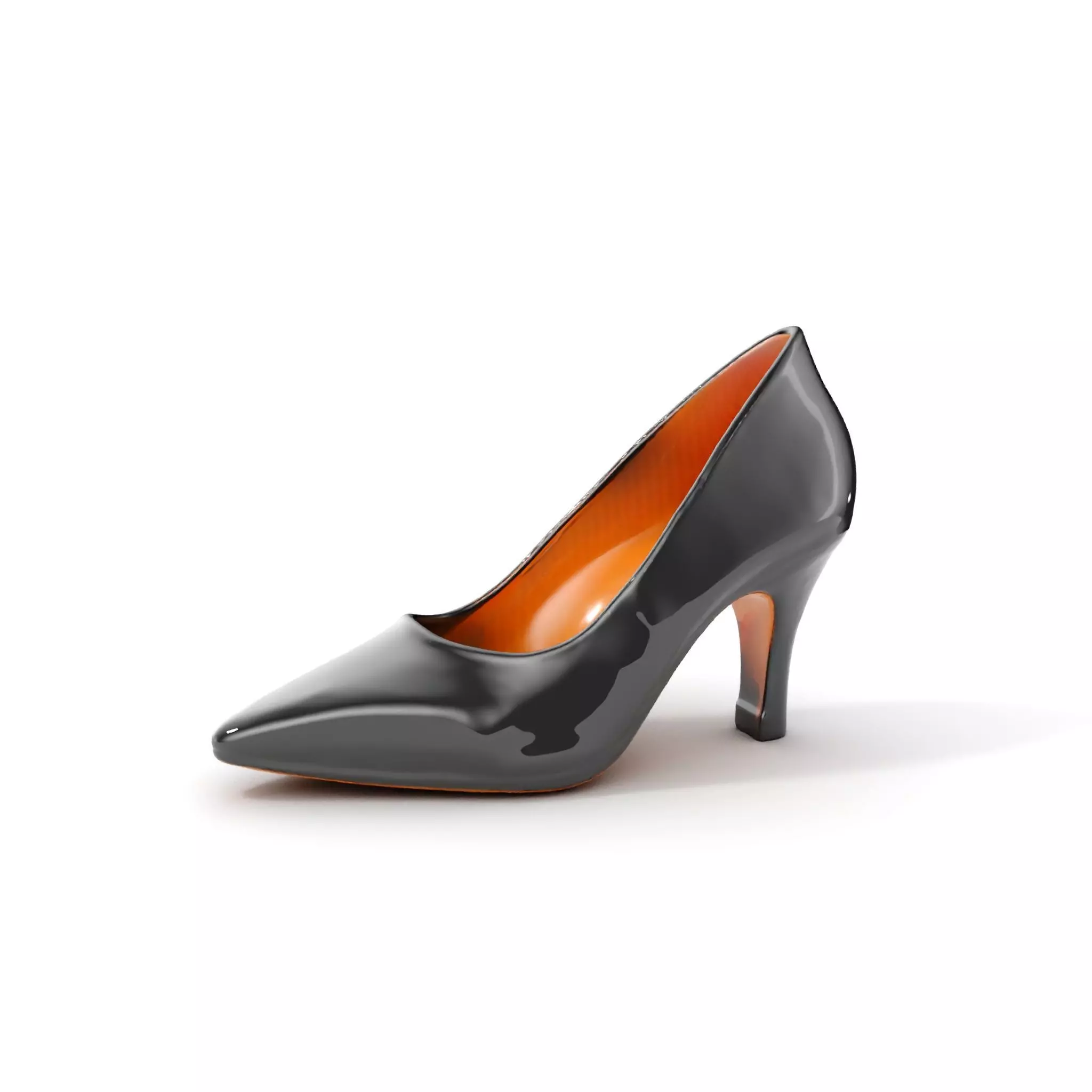 Elegant Black High Heel Shoe Model Pack Low-poly 3D model_0
