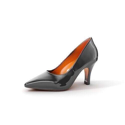 Elegant Black High Heel Shoe Model Pack Low-poly 3D model
