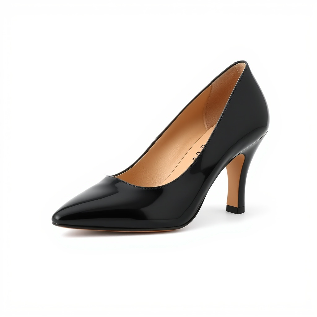 Elegant Black High Heel Shoe Model Pack Low-poly 3D model_2