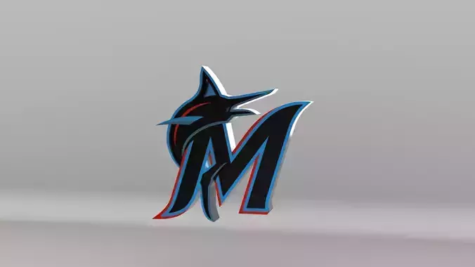 MLB Miami Marlins V2 Team Logo 3D model