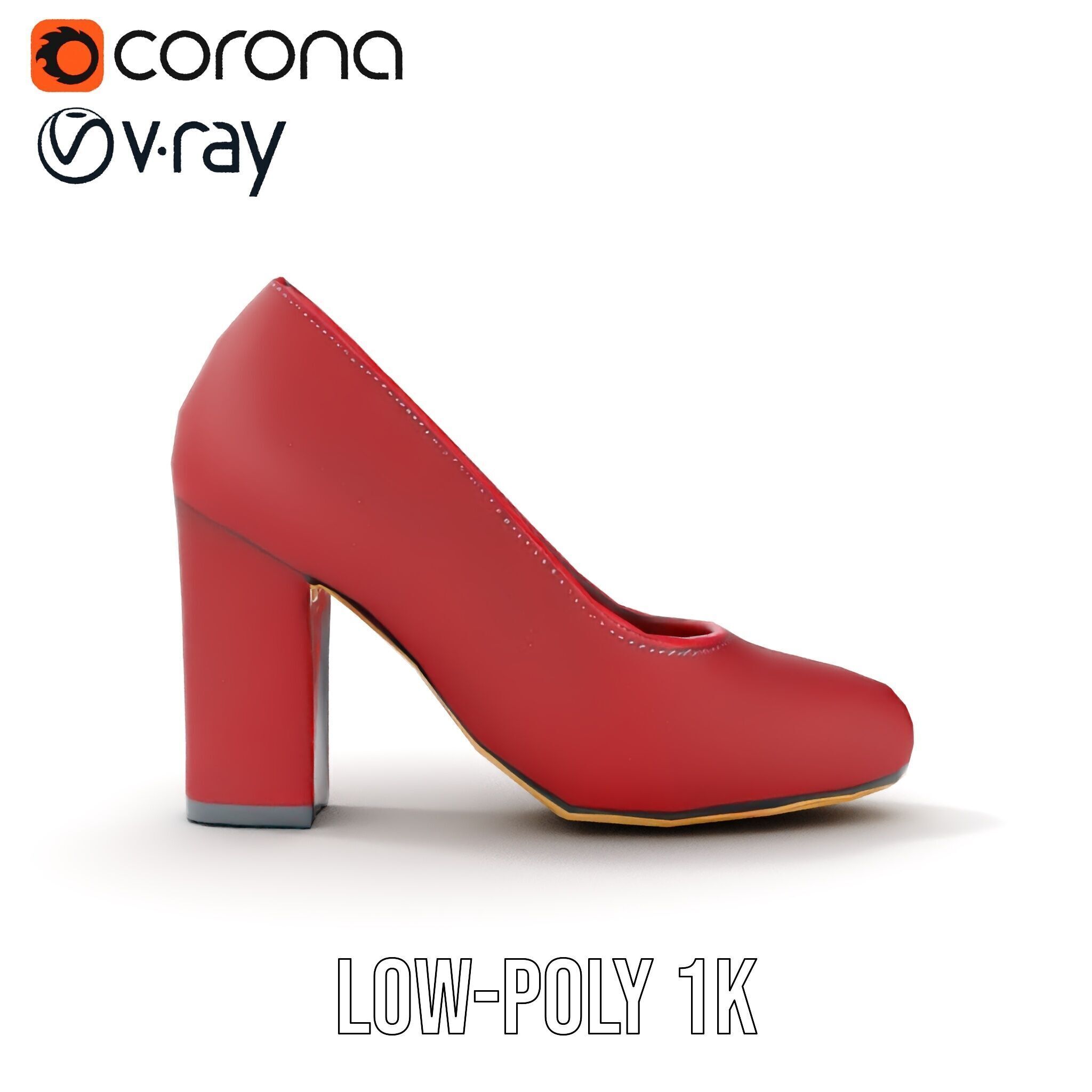 Elegant High Heel Shoe Model Pack Low-poly 3D model_20