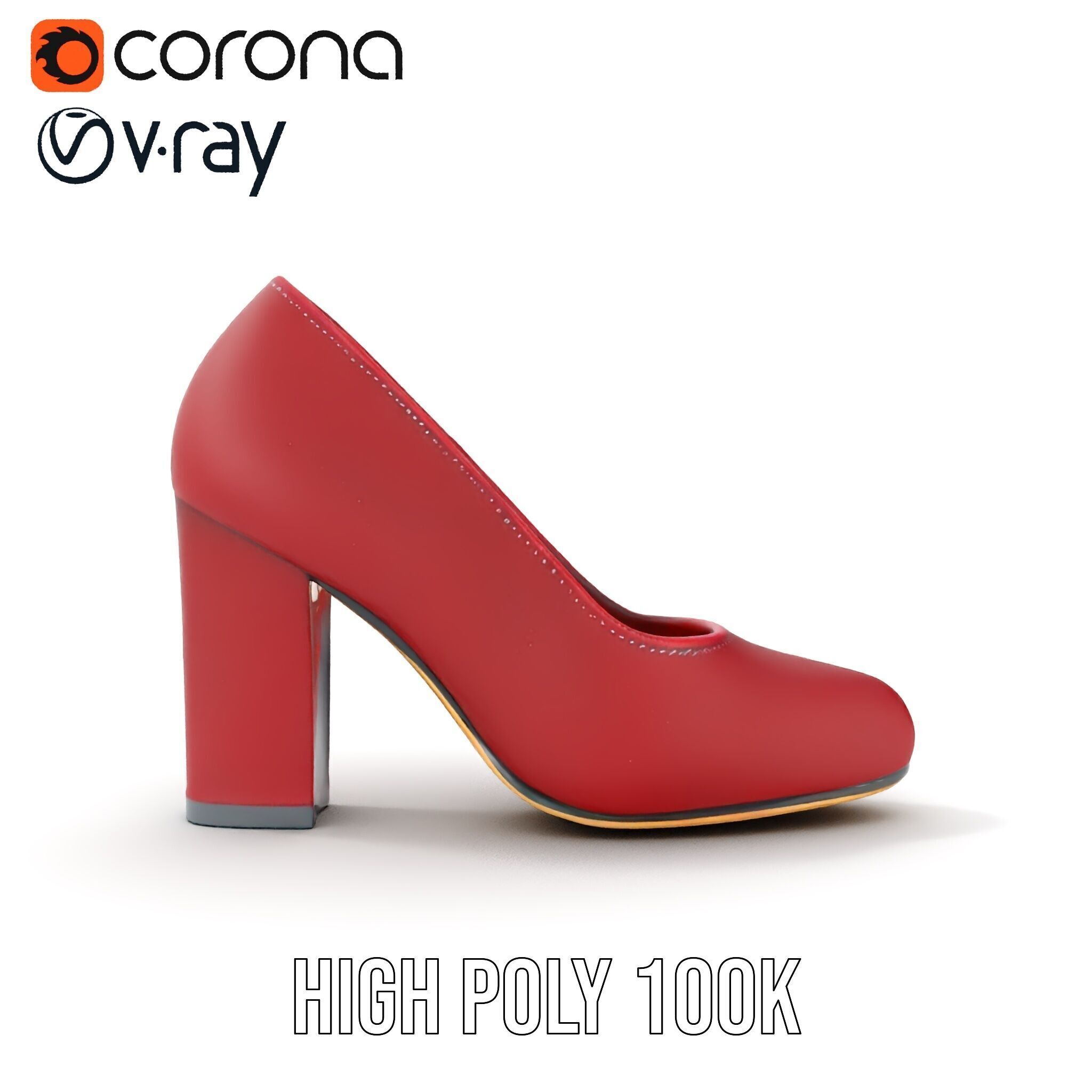 Elegant High Heel Shoe Model Pack Low-poly 3D model_26