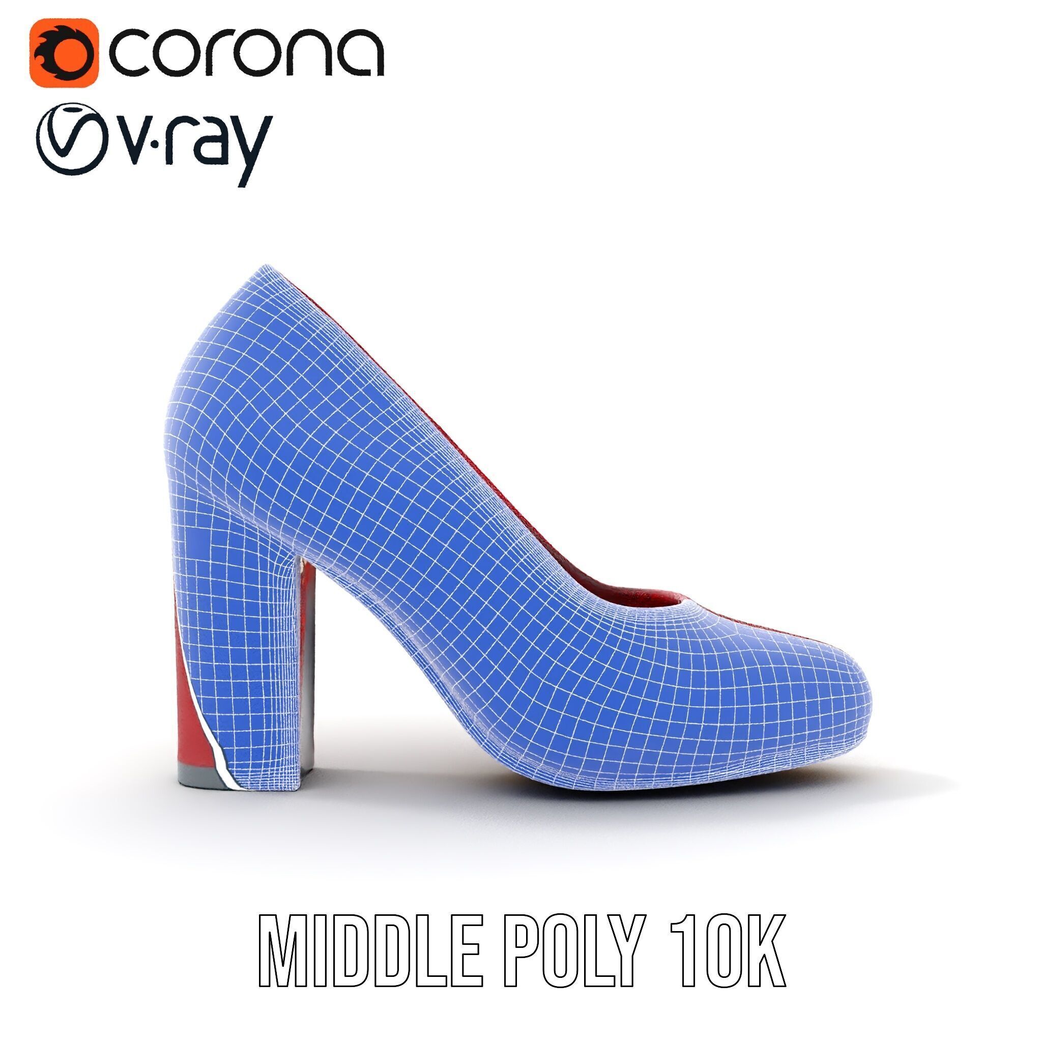 Elegant High Heel Shoe Model Pack Low-poly 3D model_15