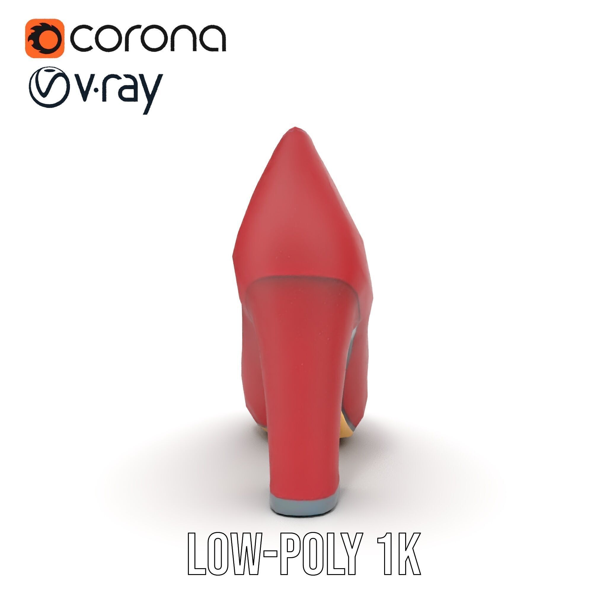 Elegant High Heel Shoe Model Pack Low-poly 3D model_23