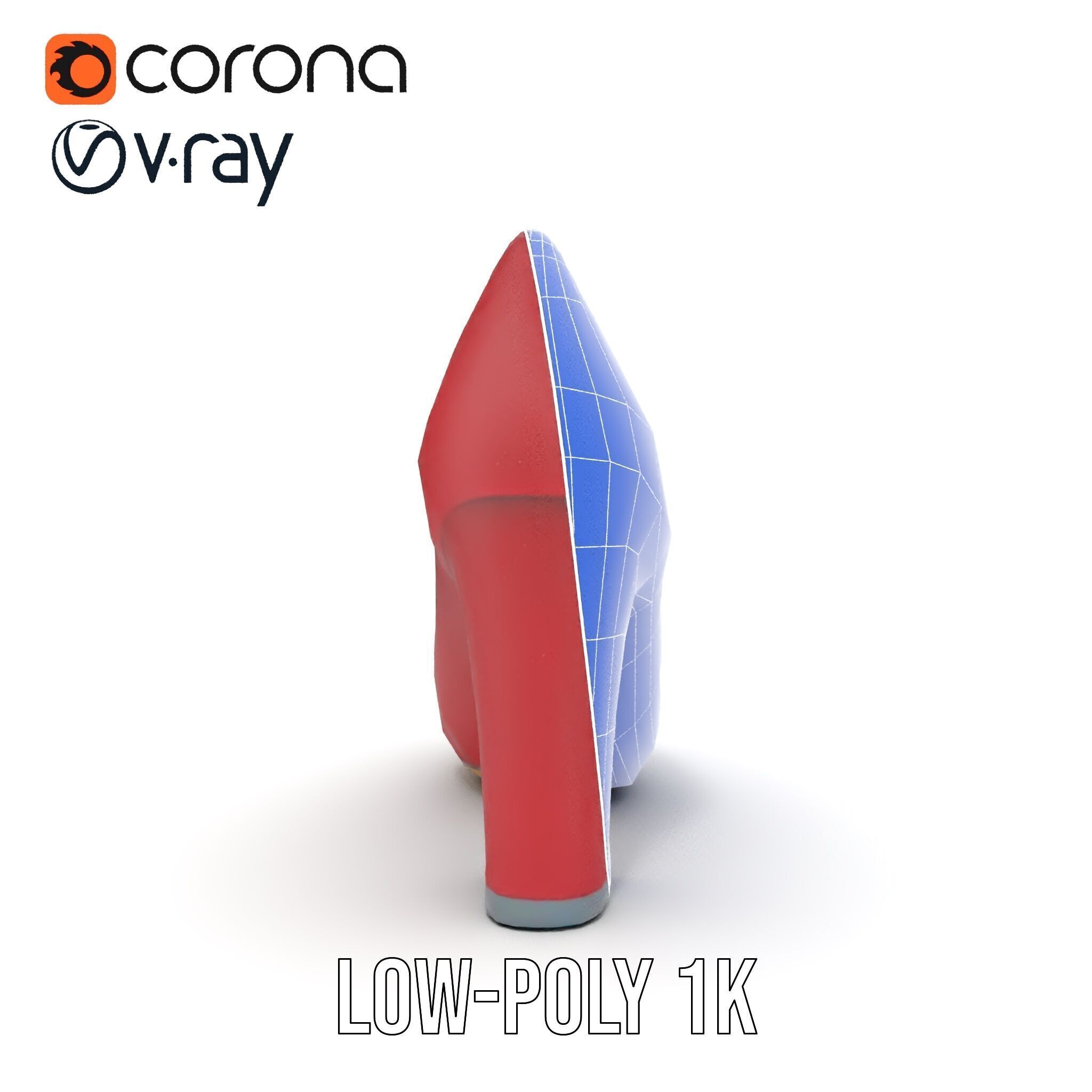 Elegant High Heel Shoe Model Pack Low-poly 3D model_31