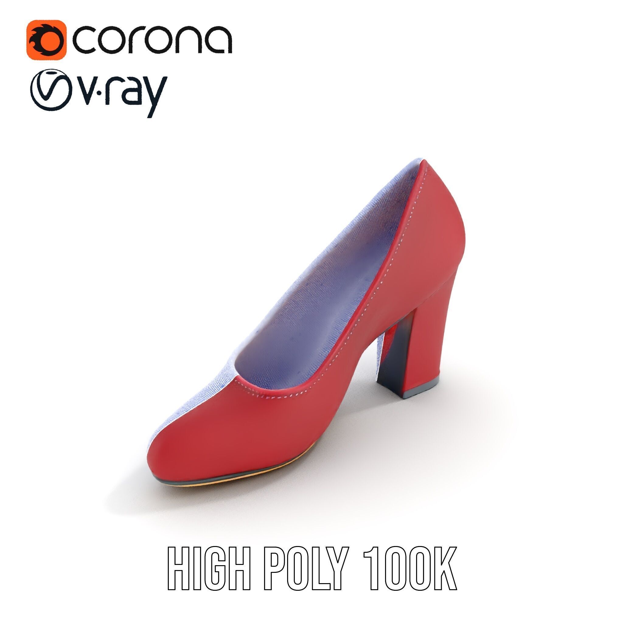 Elegant High Heel Shoe Model Pack Low-poly 3D model_37