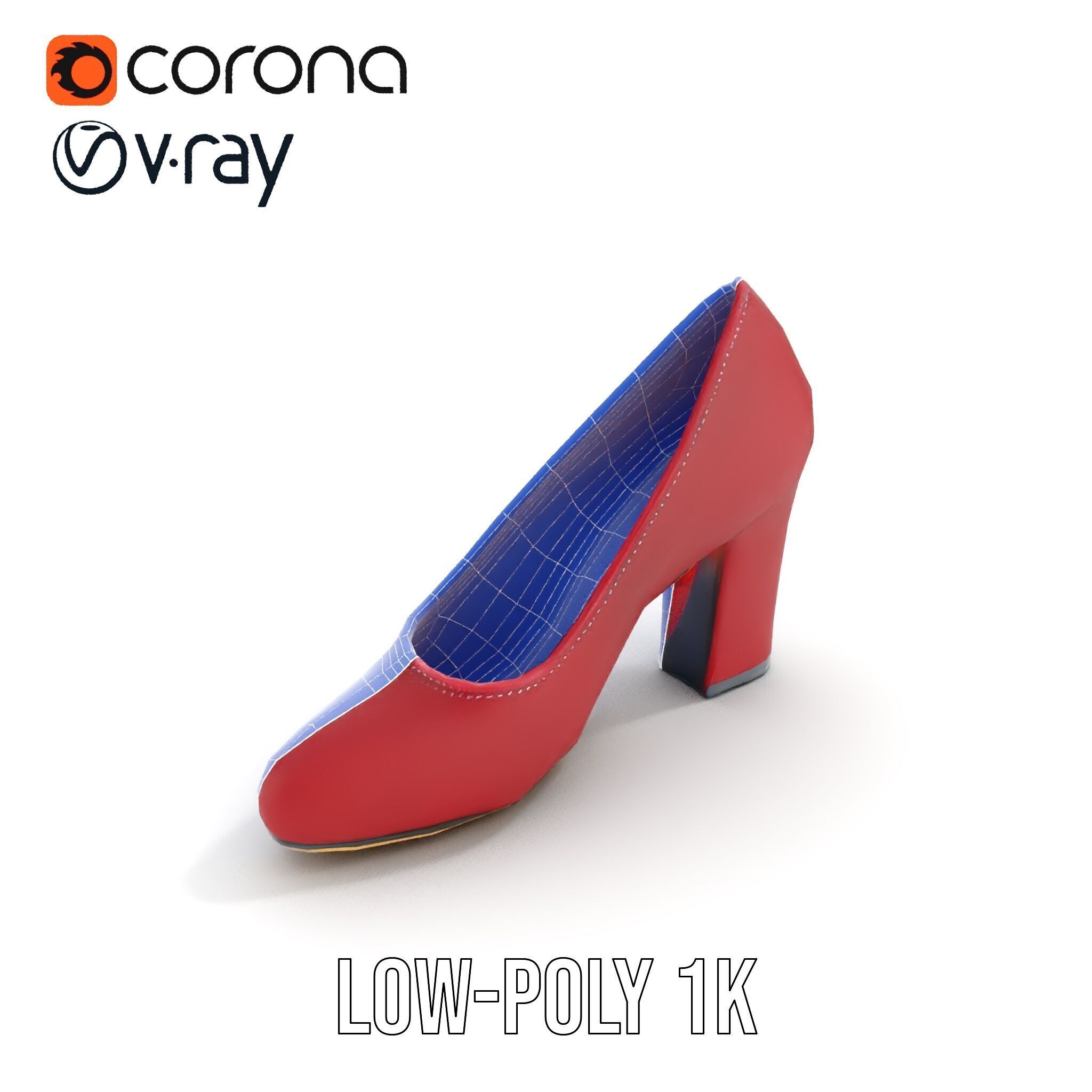 Elegant High Heel Shoe Model Pack Low-poly 3D model_10
