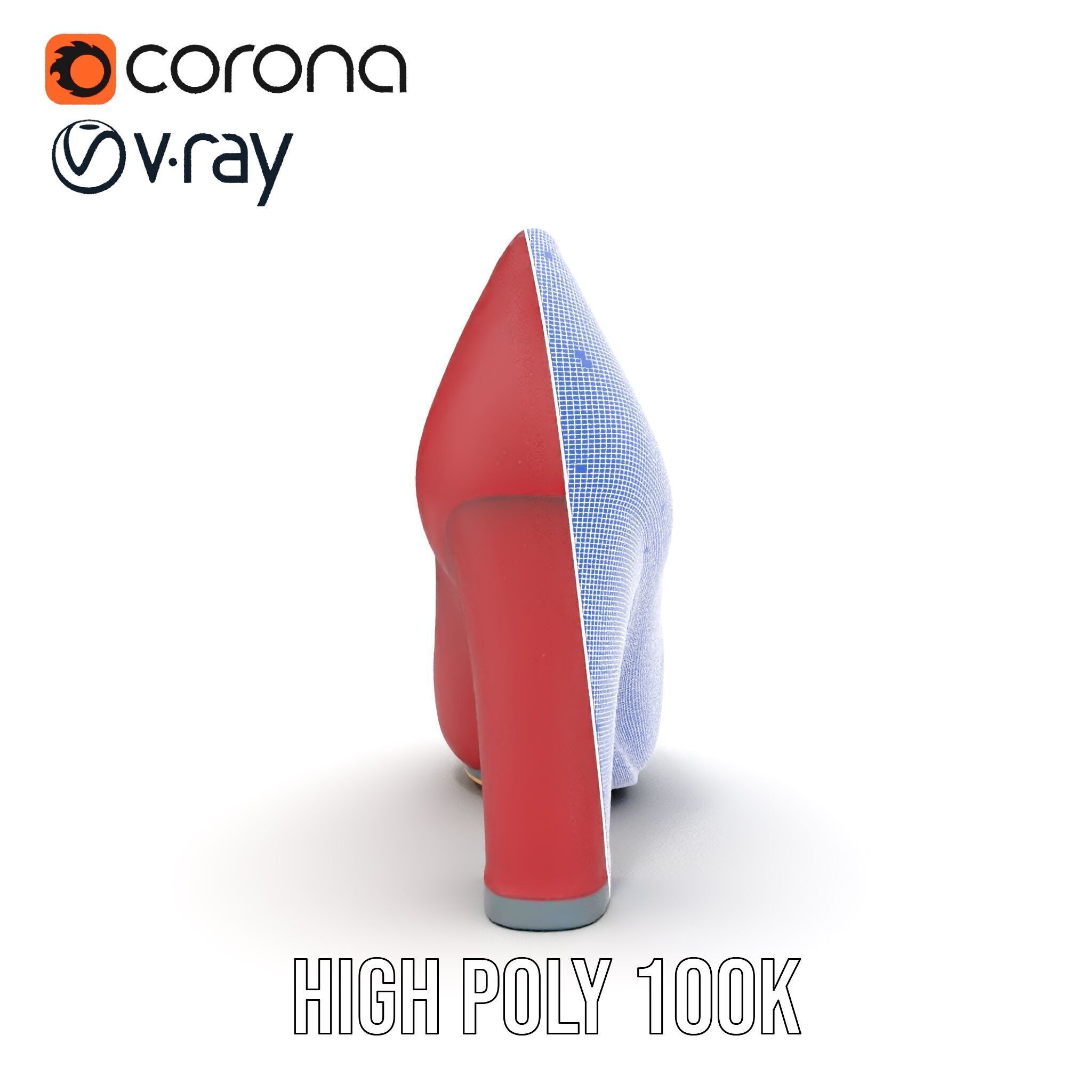 Elegant High Heel Shoe Model Pack Low-poly 3D model_38