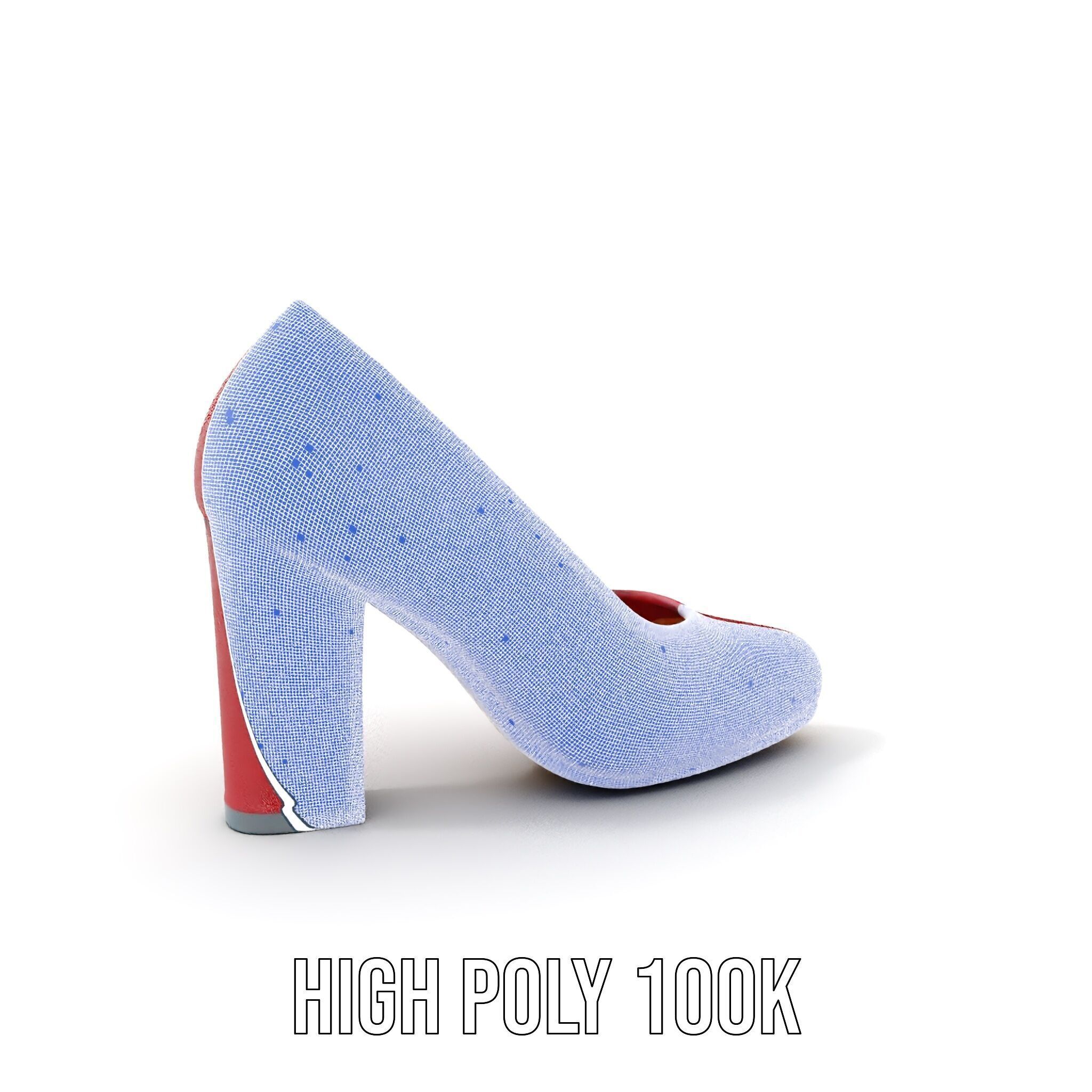 Elegant High Heel Shoe Model Pack Low-poly 3D model_4