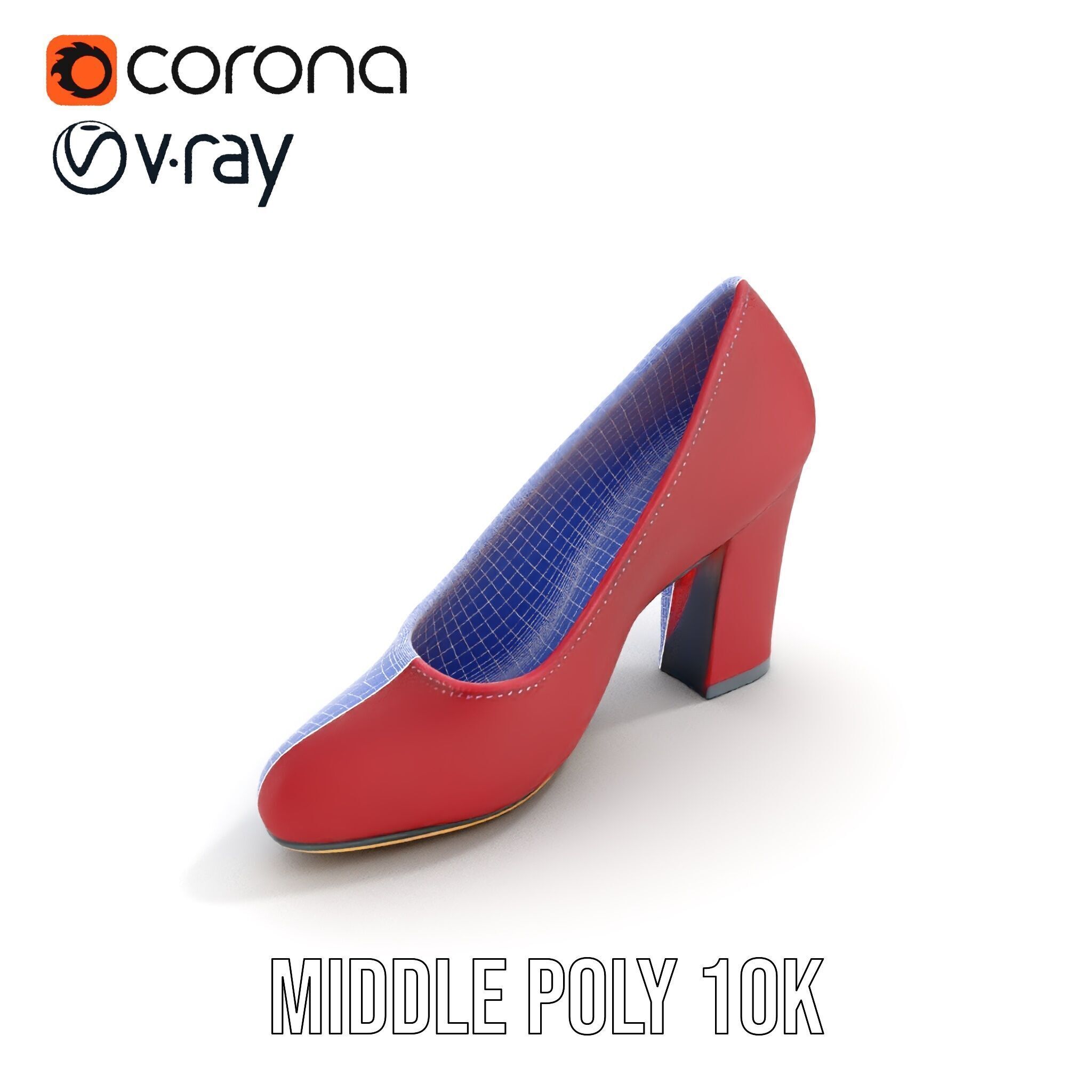 Elegant High Heel Shoe Model Pack Low-poly 3D model_30