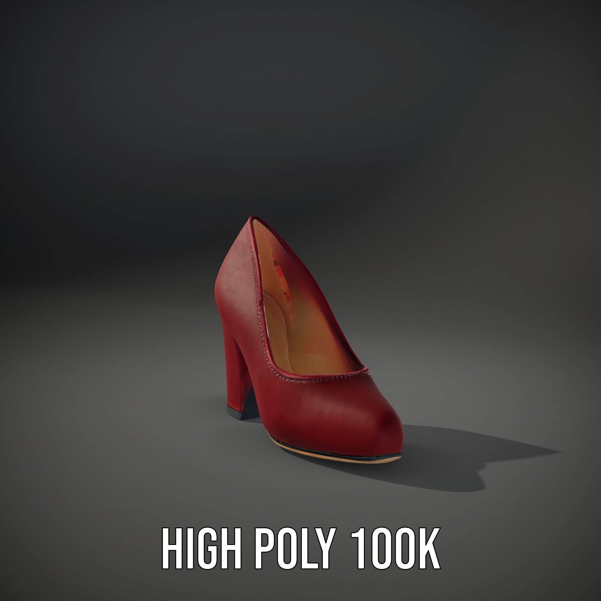 Elegant High Heel Shoe Model Pack Low-poly 3D model_8