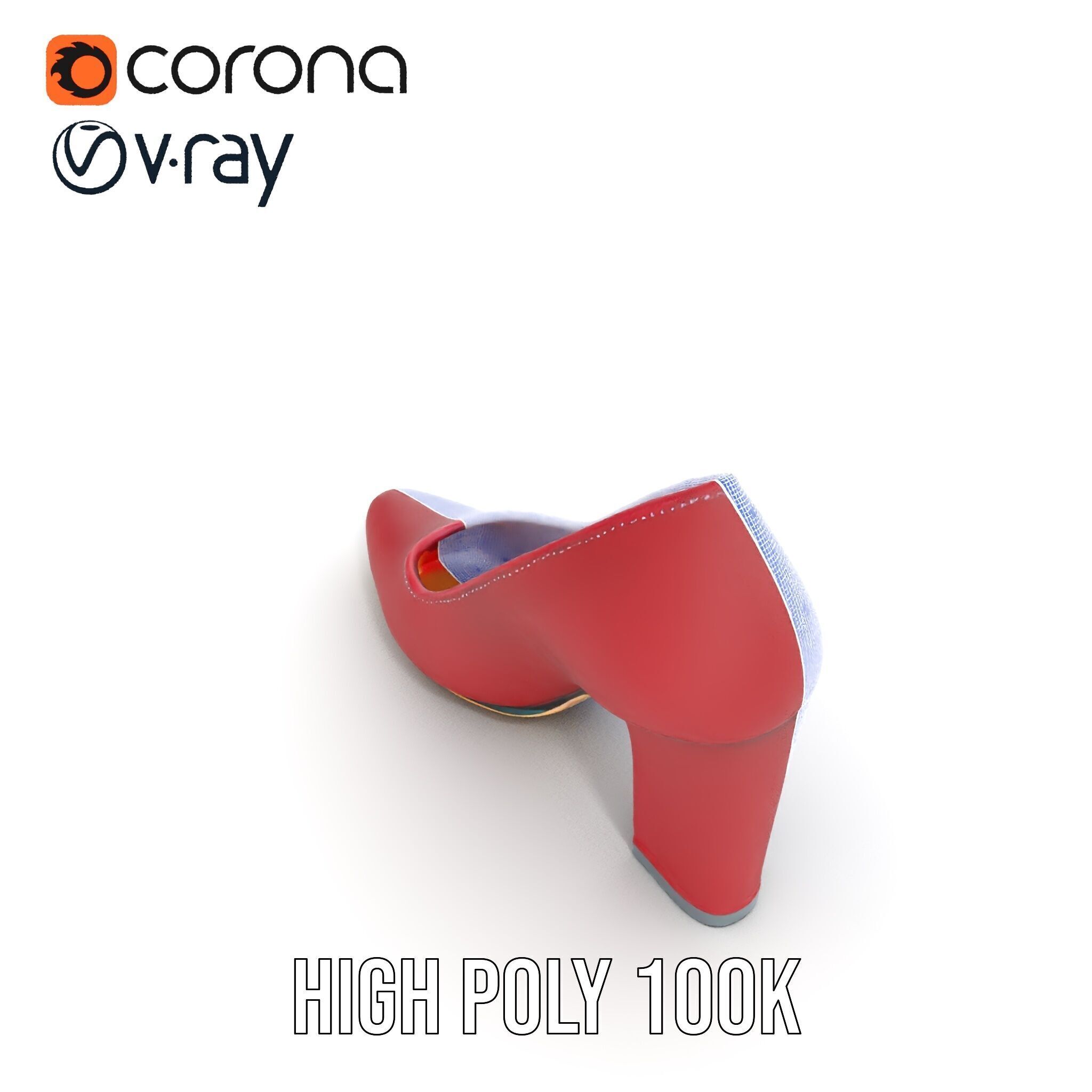 Elegant High Heel Shoe Model Pack Low-poly 3D model_32