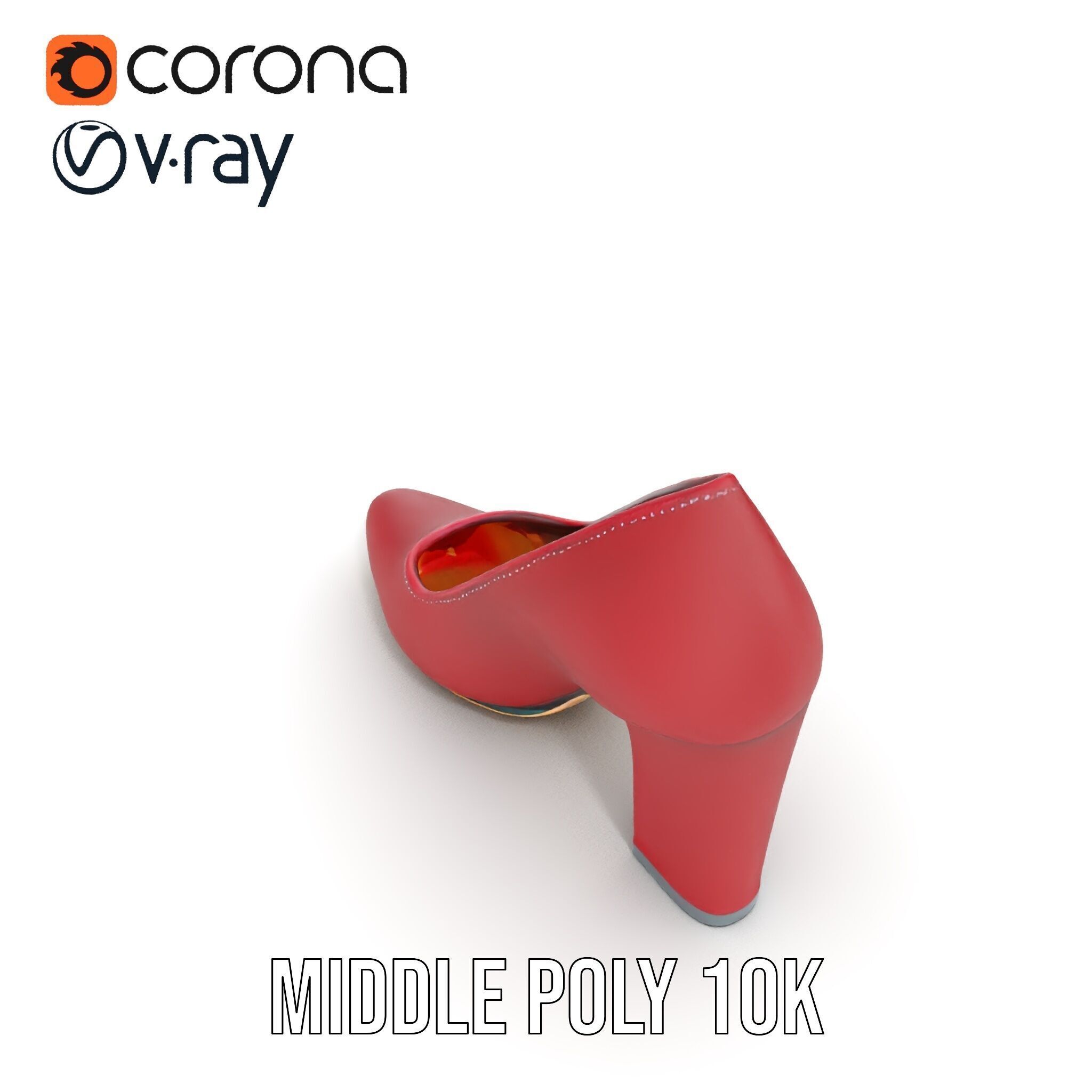Elegant High Heel Shoe Model Pack Low-poly 3D model_6