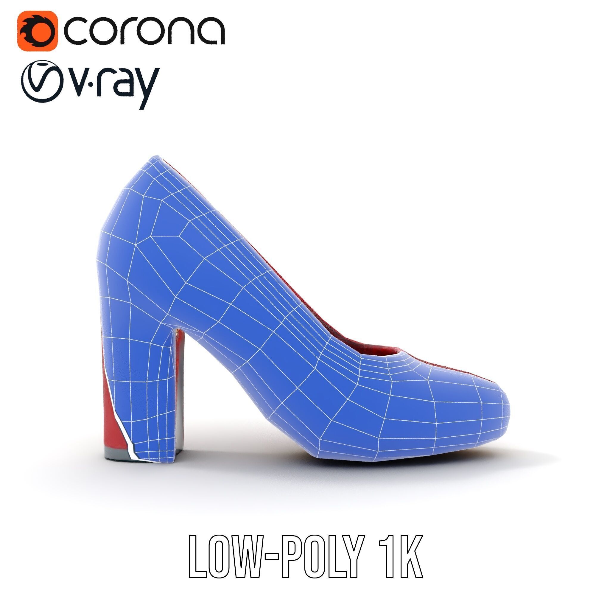 Elegant High Heel Shoe Model Pack Low-poly 3D model_28