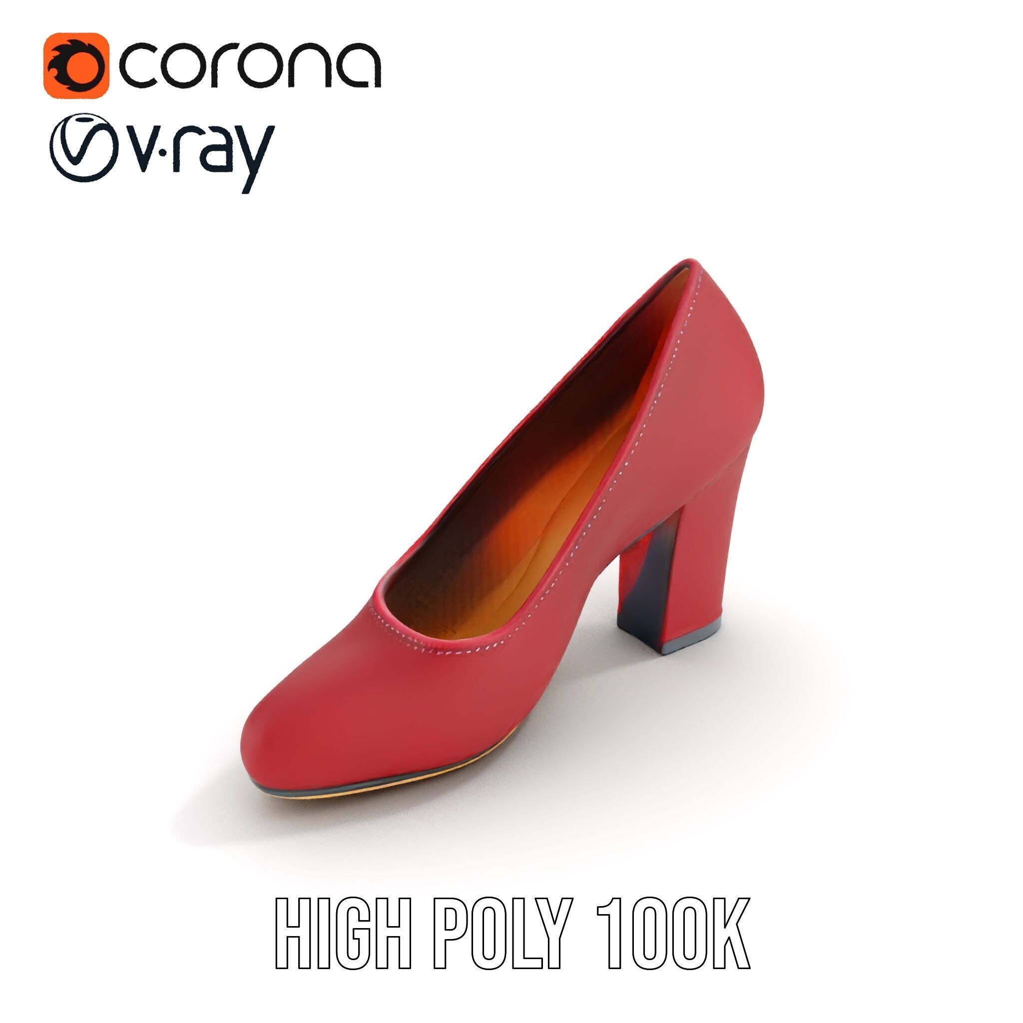 Elegant High Heel Shoe Model Pack Low-poly 3D model_21