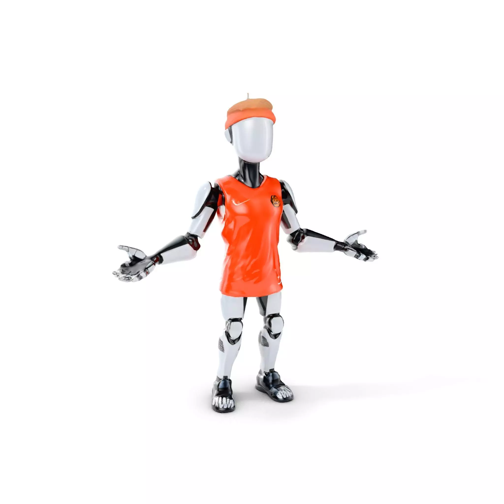 Basketball Robot Character Model Rigged and Animated for Games Low-poly 3D model_0