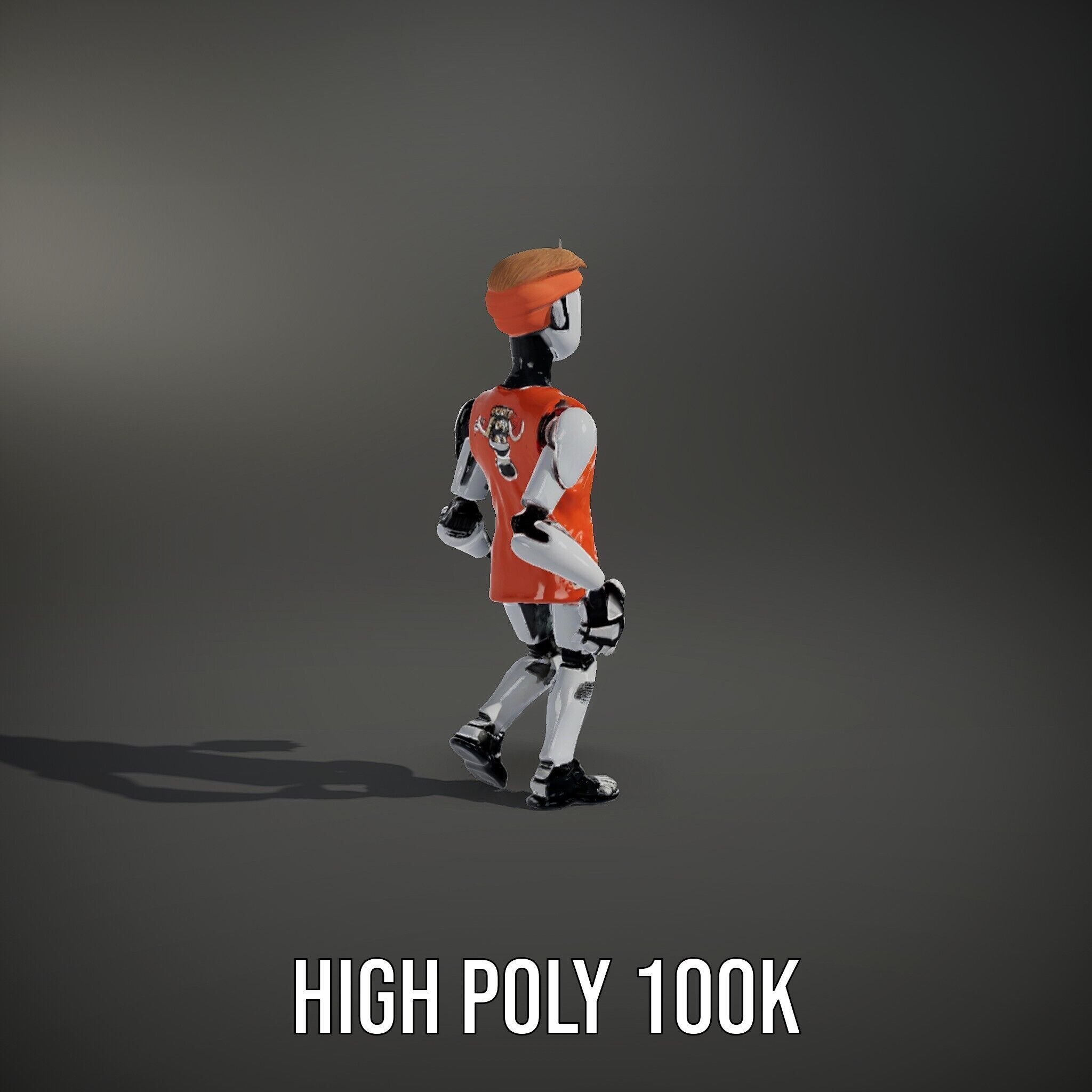 Basketball Robot Character Model Rigged and Animated for Games Low-poly 3D model_8