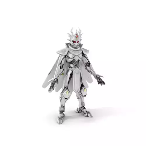 Ethereal Dark Knight Rigged and Animated D Character Model Low-poly 3D model