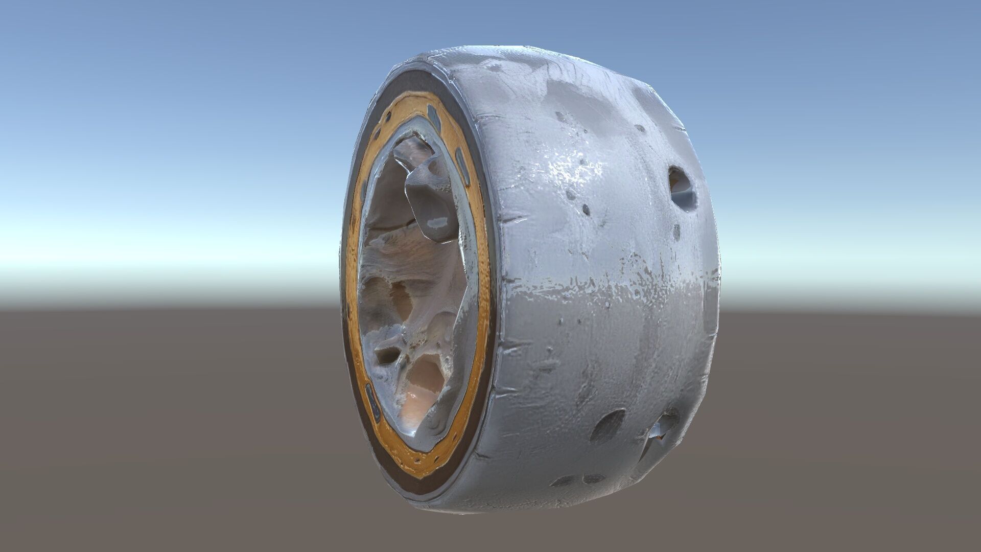 Metal Sphere CrossSection Model Pack with Detailed Interior Low-poly 3D model_34