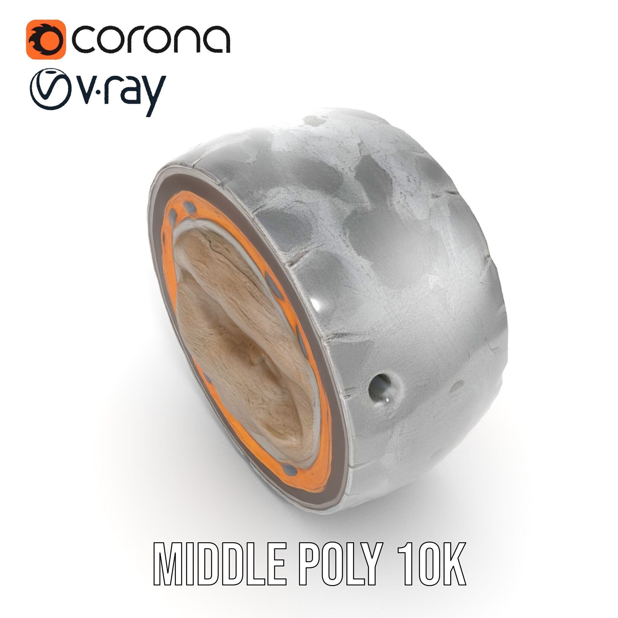 Metal Sphere CrossSection Model Pack with Detailed Interior Low-poly 3D model_15